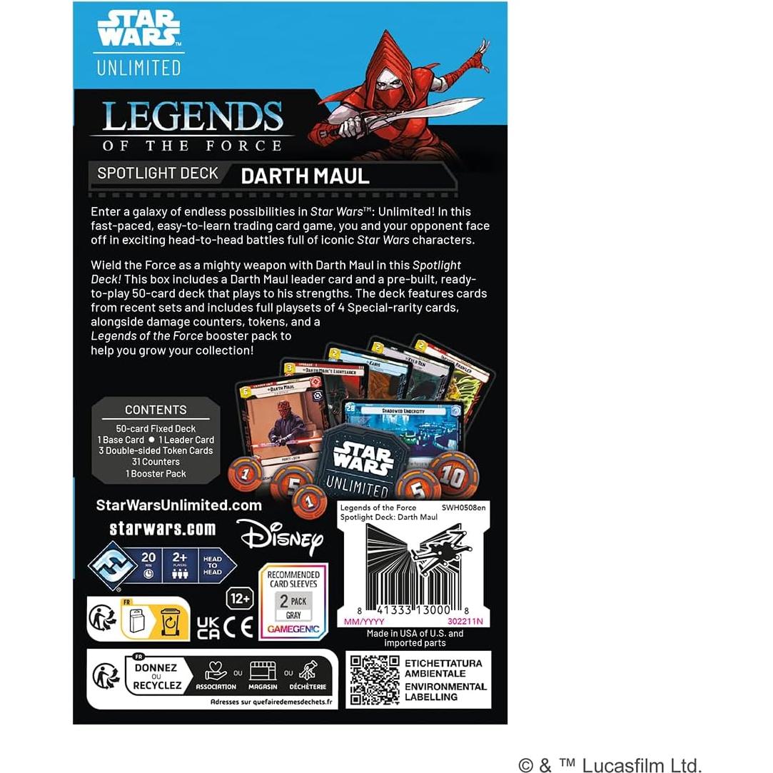 Deck de Cartas Star Wars: Ilimitado Darth Maul - 50 Cartas