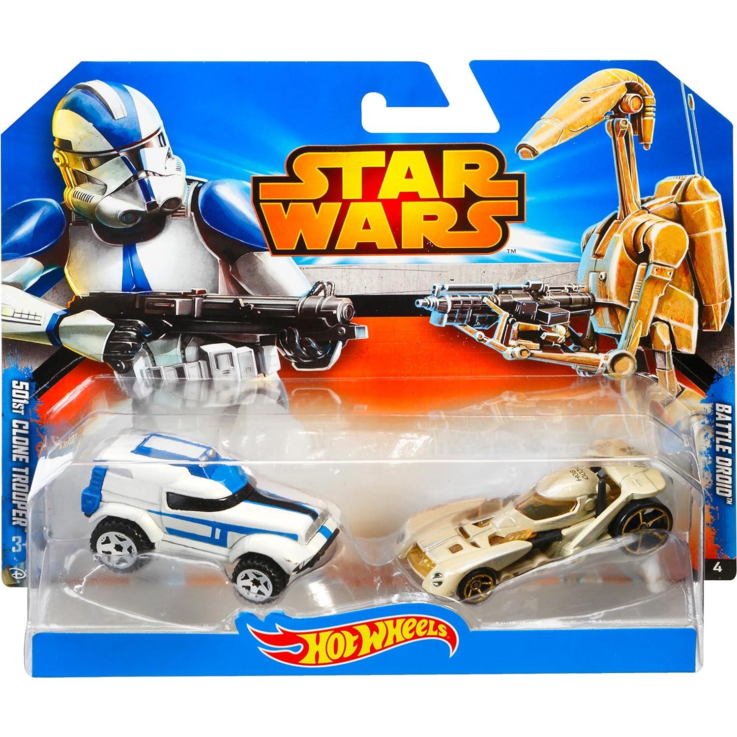 Hot Wheels Star Wars Auto Clone Trooper y Battle Droid 1:64
