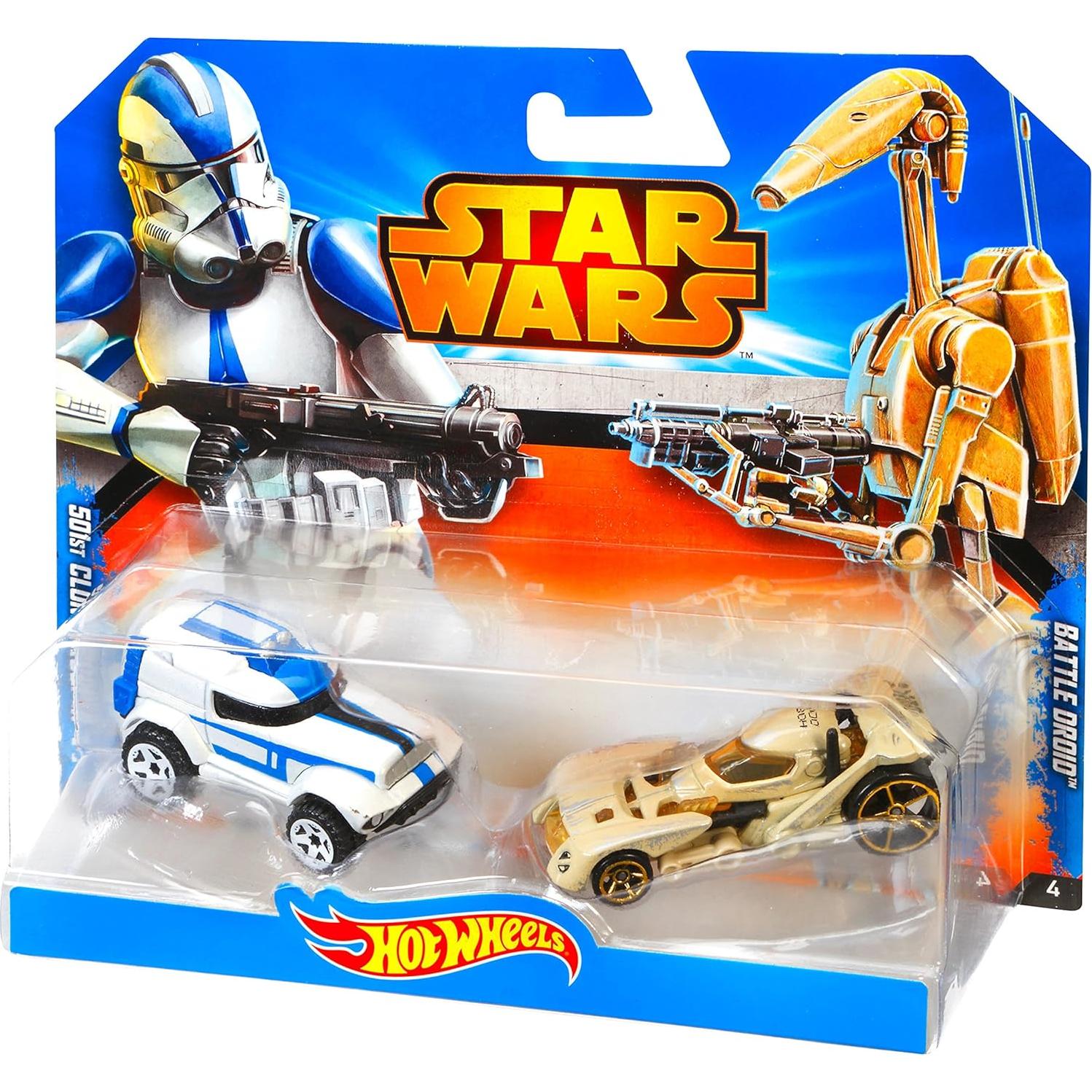 Hot Wheels Star Wars Auto Clone Trooper y Battle Droid 1:64
