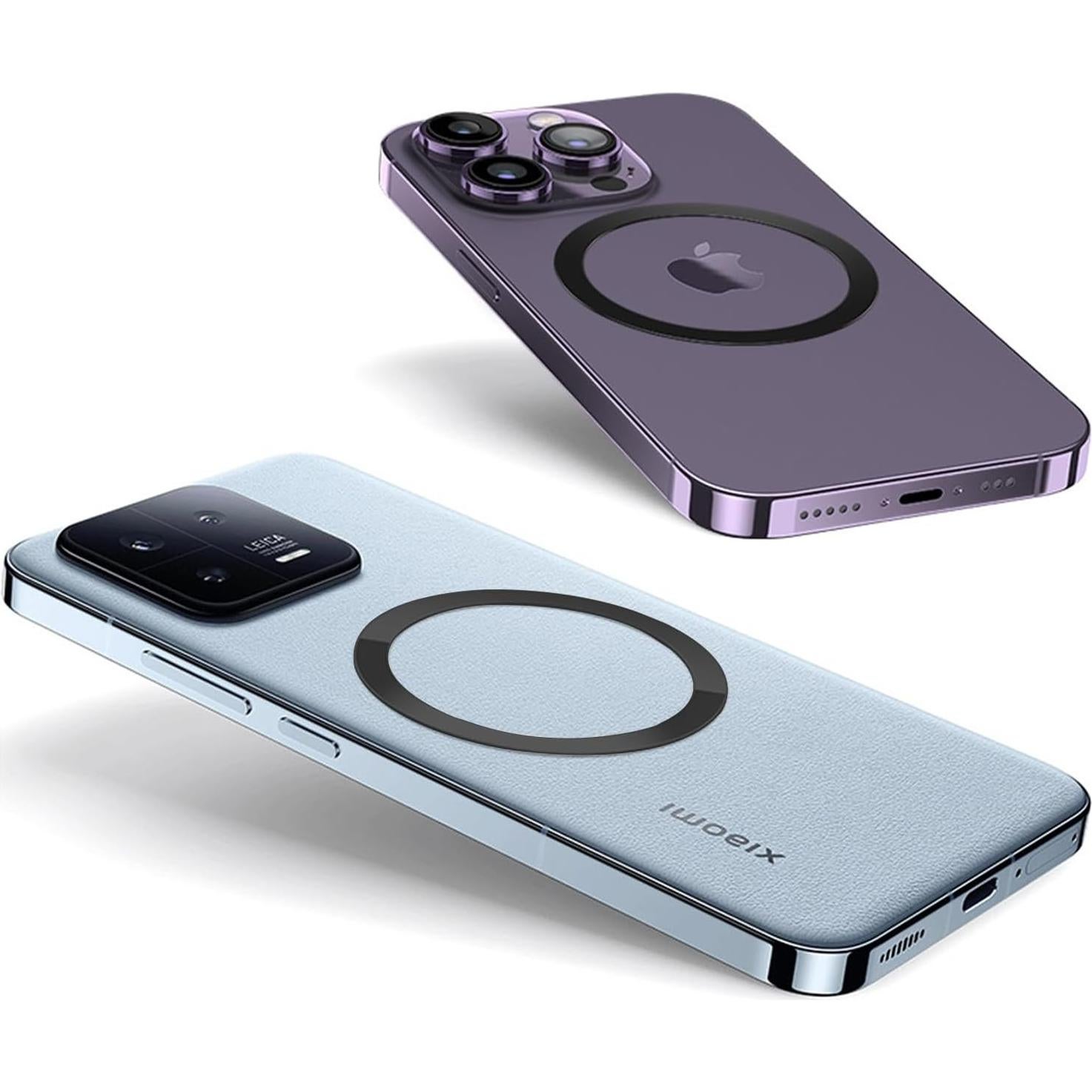 TENOC Anillo Metal Universal para Cargador Magnético 6 Pcs Negro