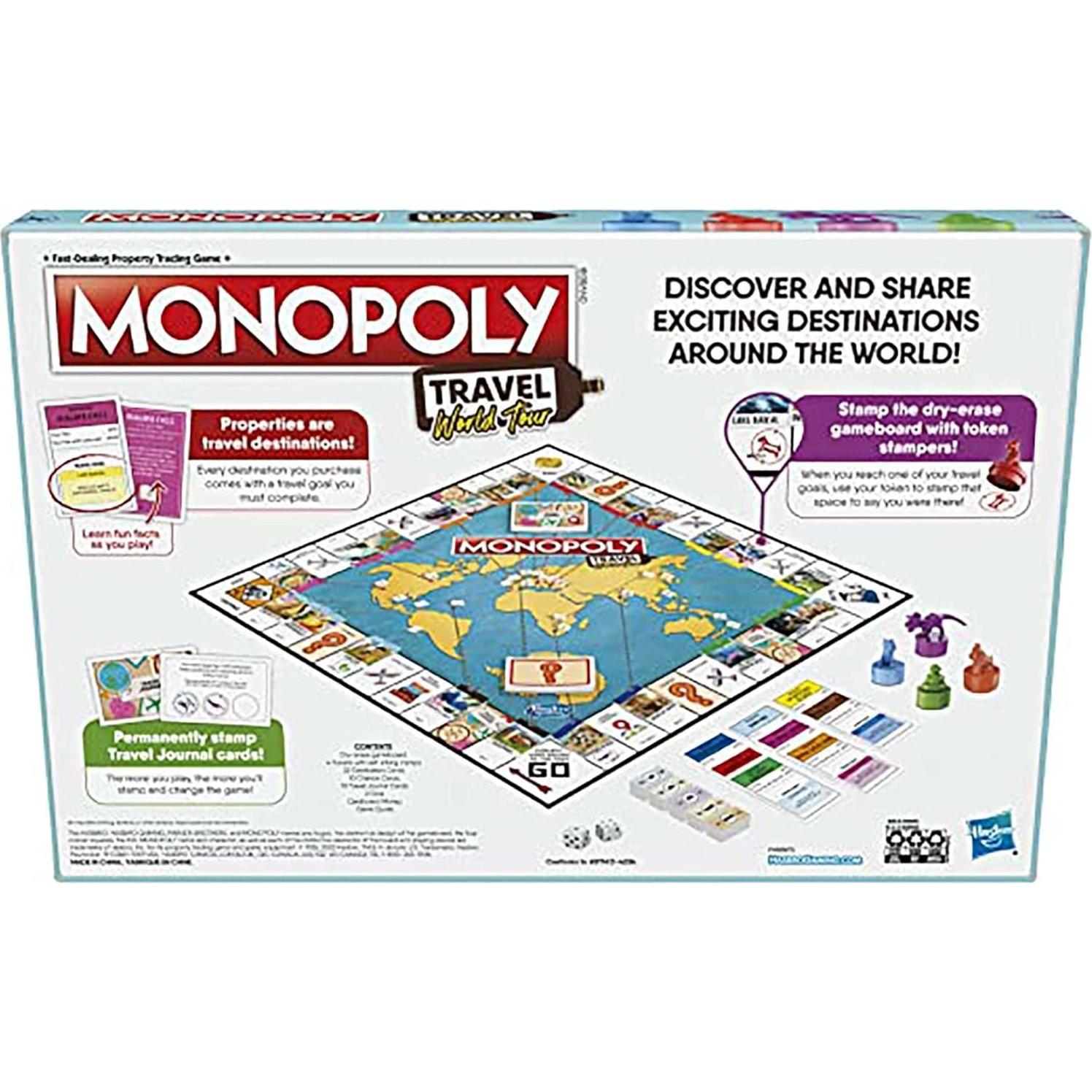 Juego de Mesa Monopoly Tour Mundial Hasbro - Borrable y Familiar
