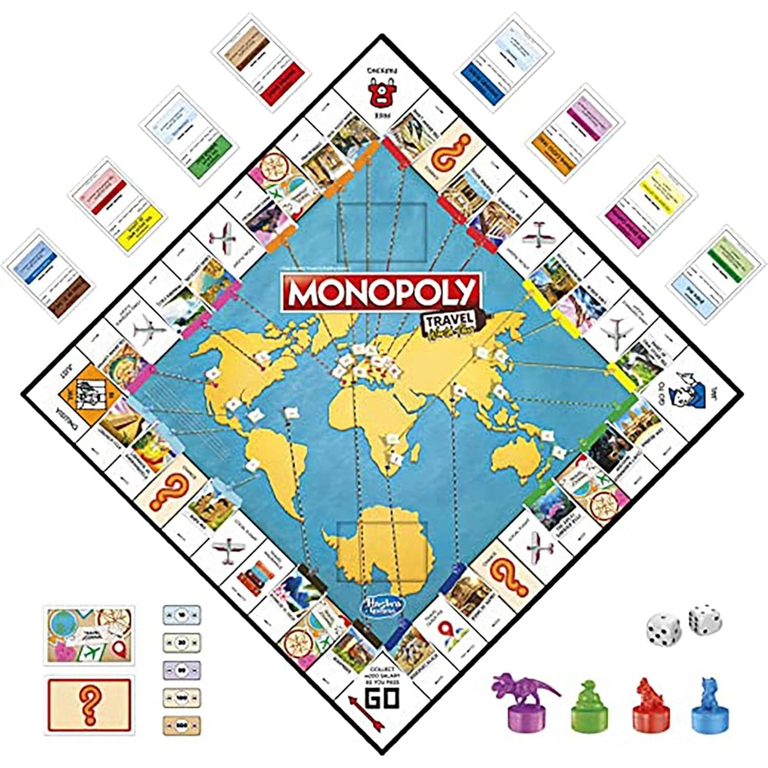 Juego de Mesa Monopoly Tour Mundial Hasbro - Borrable y Familiar