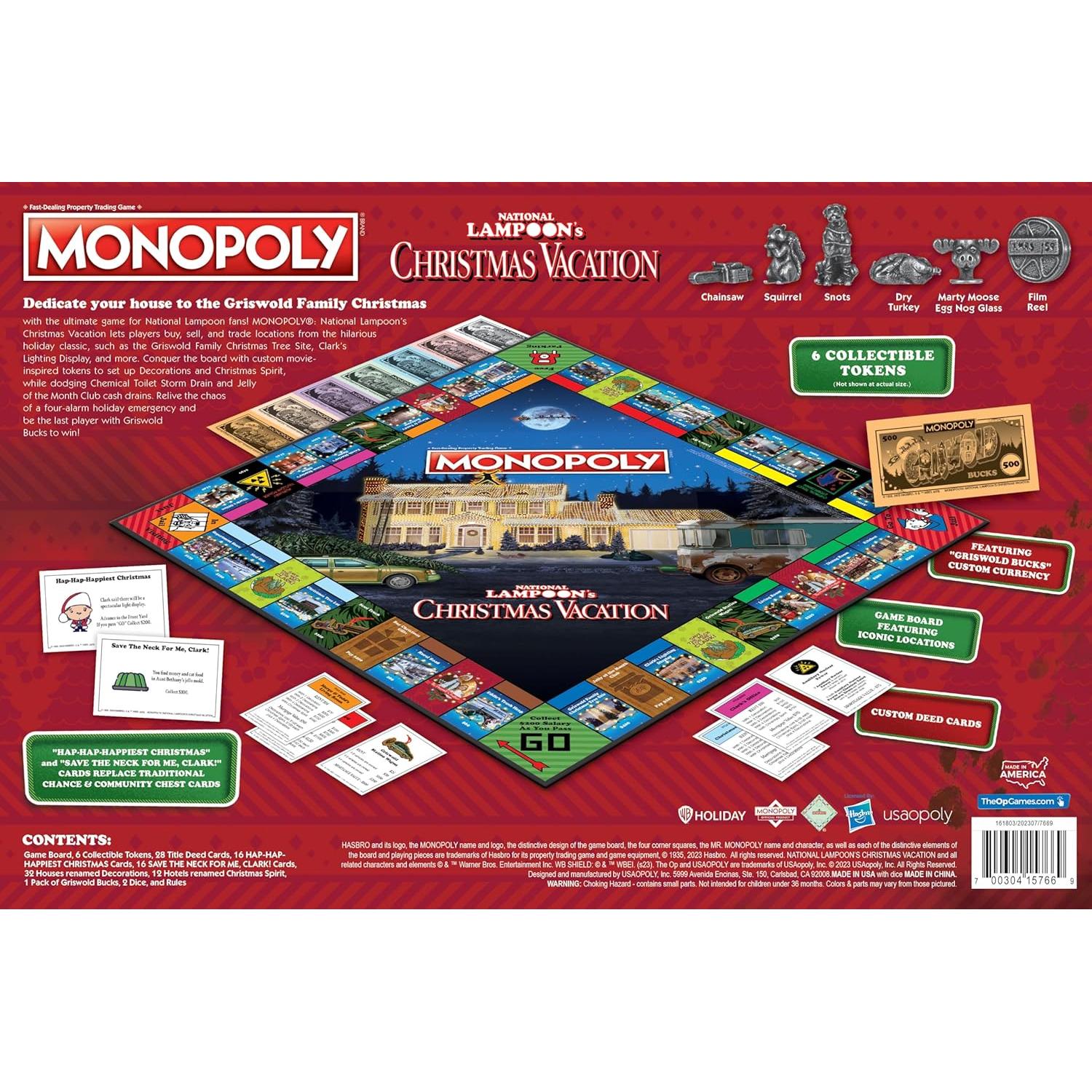 Monopoly Vacaciones de Navidad National Lampoon - Juego de Mesa 2-6 Jugadores