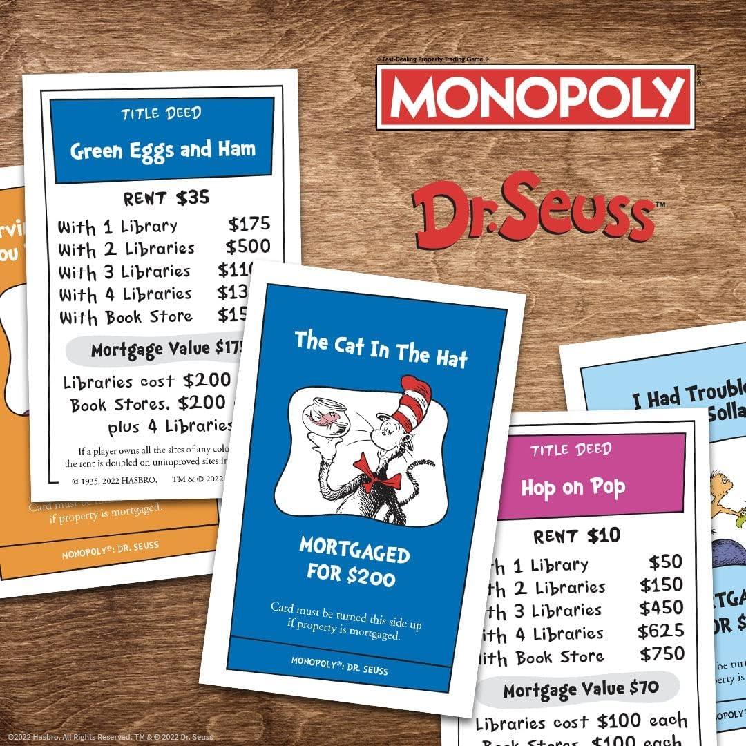 Monopoly Dr. Seuss - Juego Clásico Coleccionable para 2-6 Jugadores
