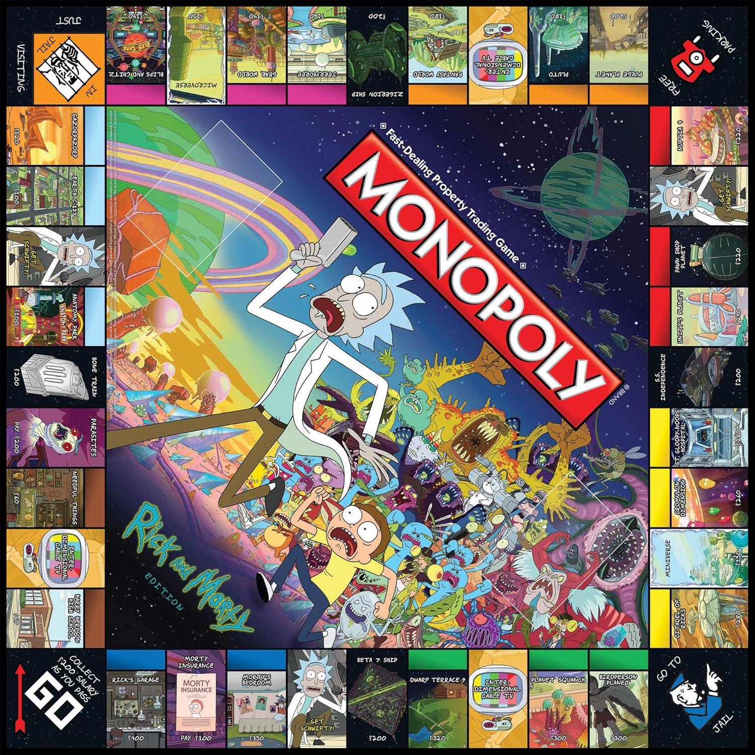 Monopoly Rick y Morty Juego de Mesa Oficial 2-6 Jugadores