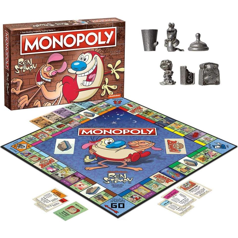 Monopoly Ren & Stimpy Juego de Mesa Oficial 2-6 Jugadores