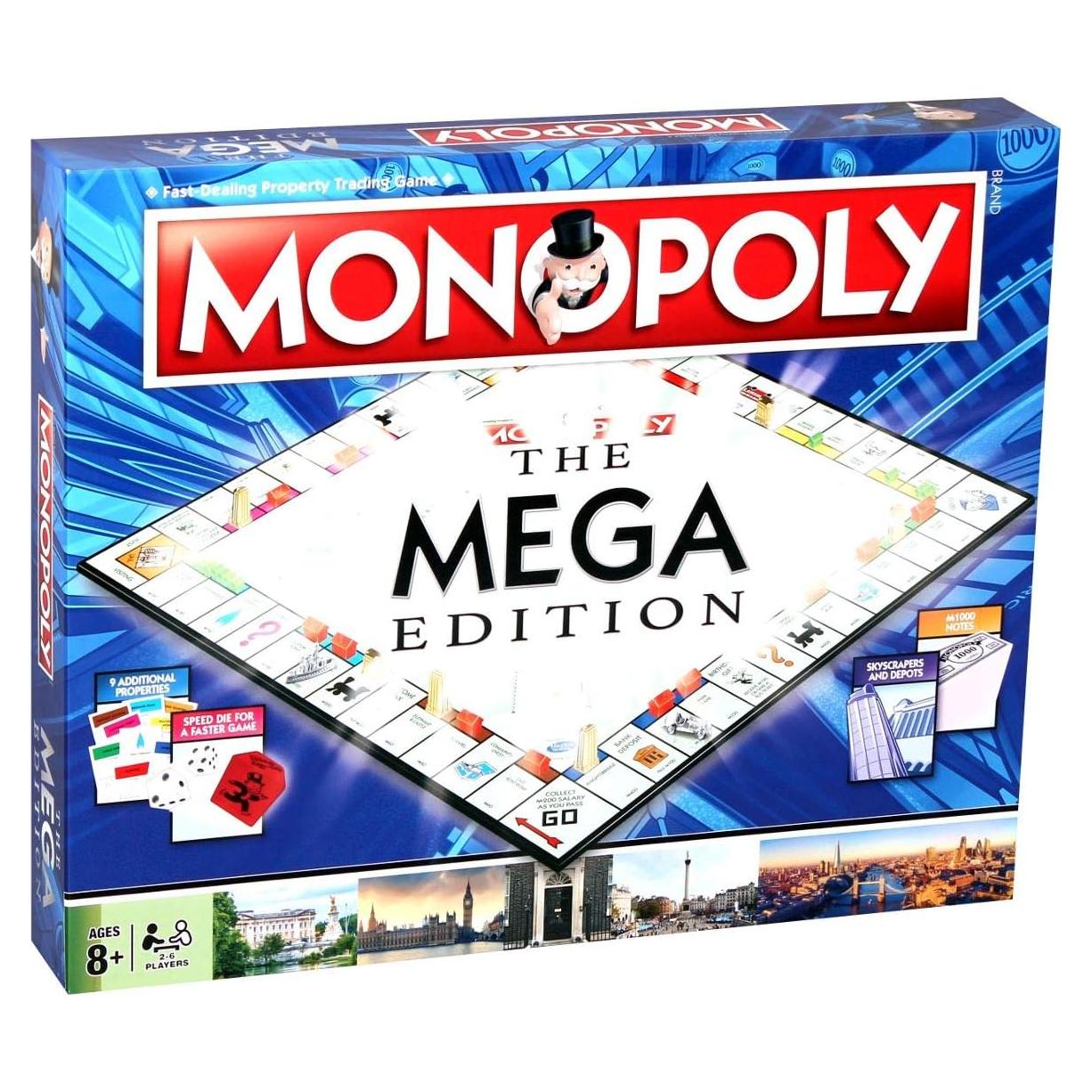 Juego de Mesa Mega Monopoly Winning Moves, 12 Espacios Extra