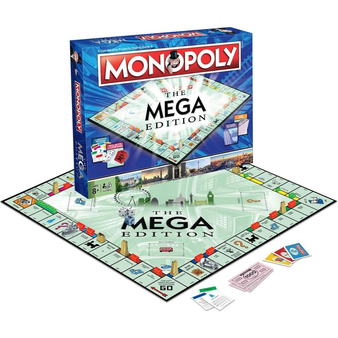Juego de Mesa Mega Monopoly Winning Moves, 12 Espacios Extra