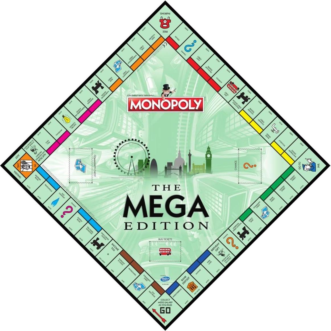 Juego de Mesa Mega Monopoly Winning Moves, 12 Espacios Extra