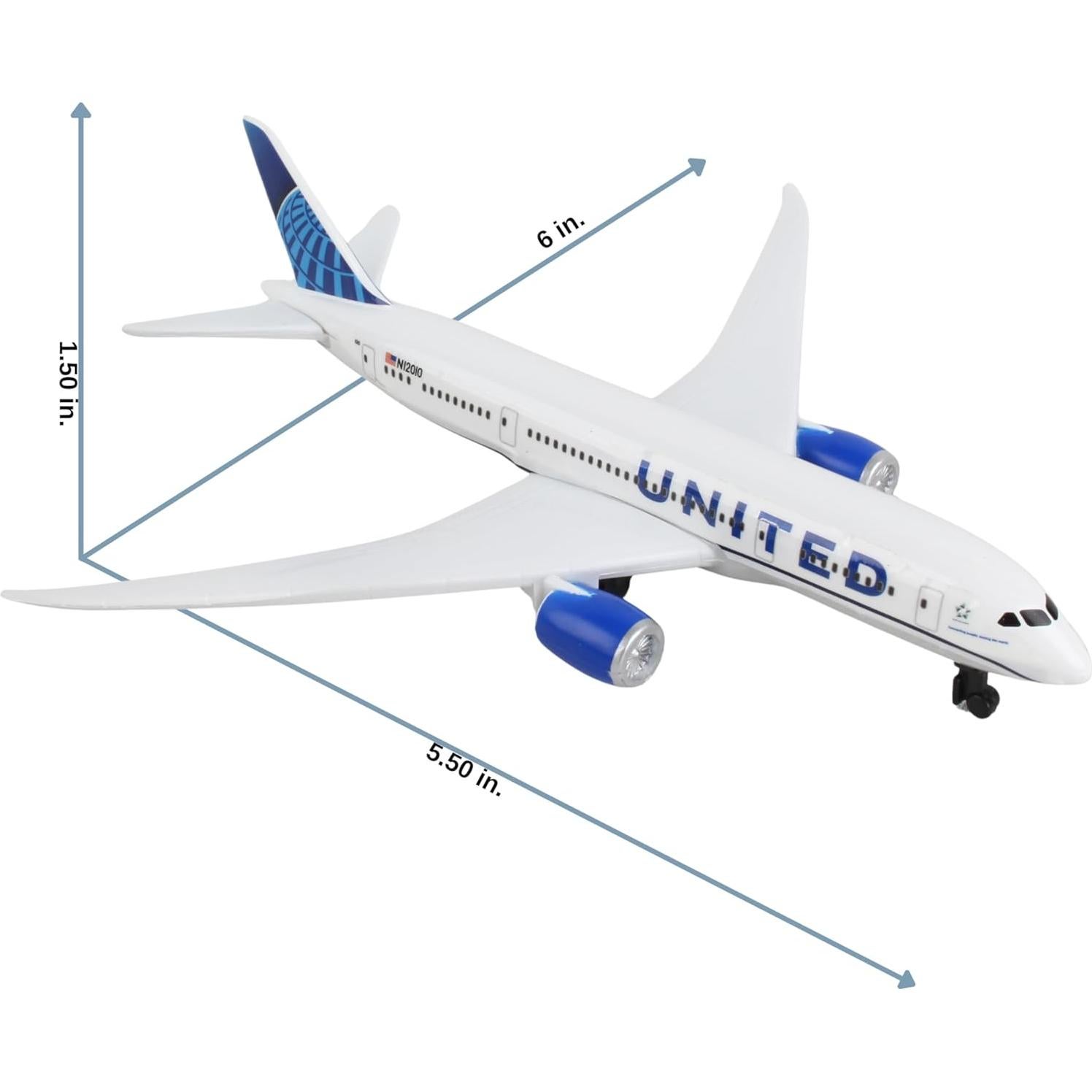 Avión de Juguete Daron United Airlines - Metal Fundido 14.6 cm