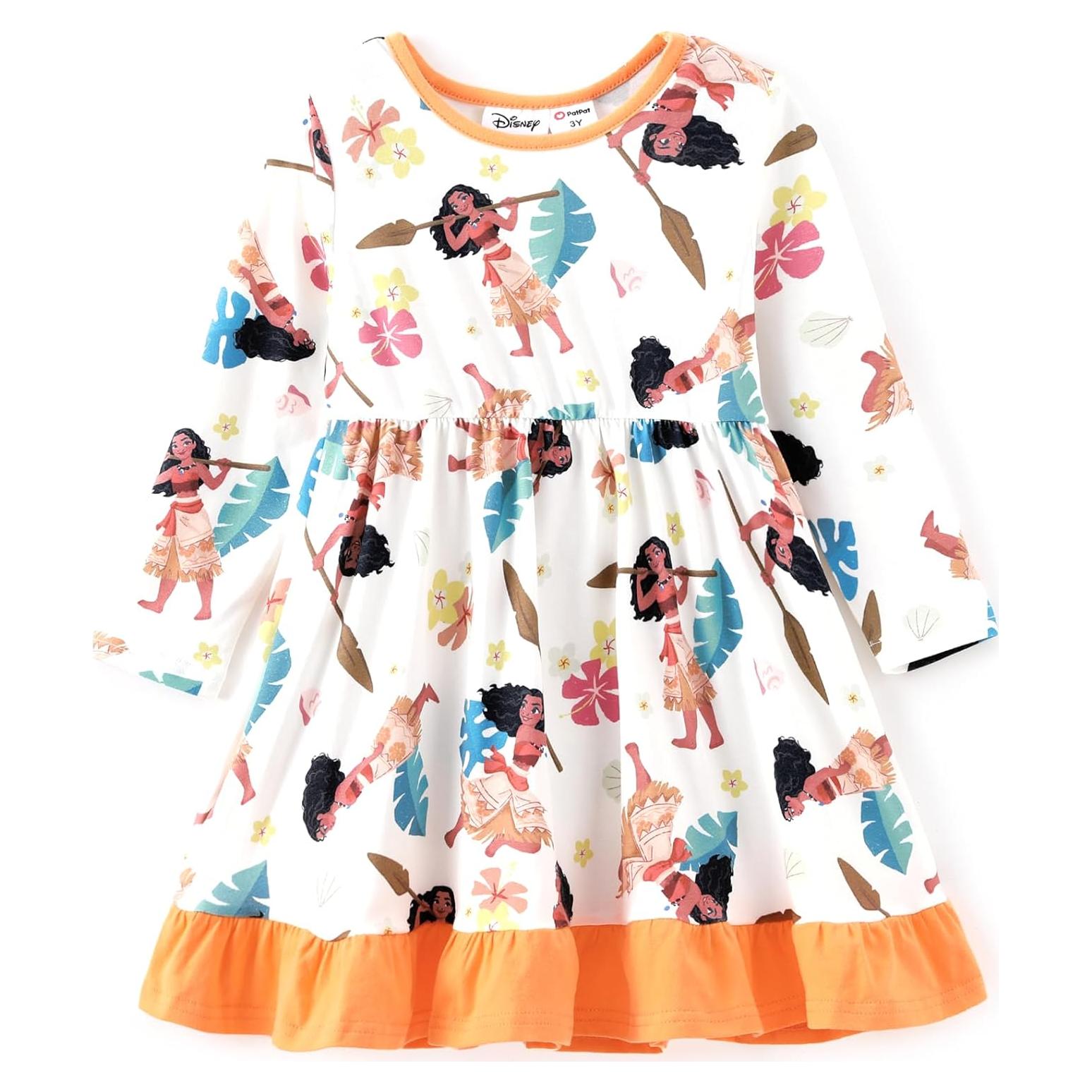 Vestido de Princesa Disney para Niña 2T Albaricoque Moana