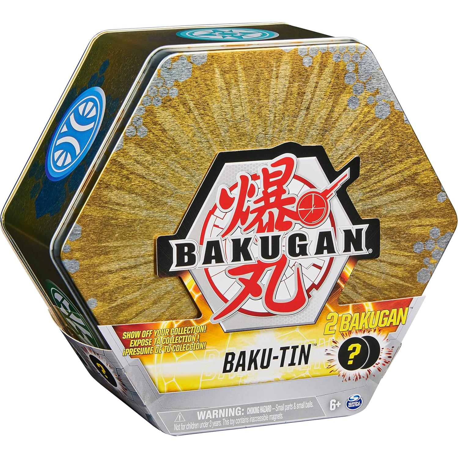 Bakugan Baku-Tin, Premium Collector’s Storage Tin with 2 Mystery (Style May Vary), Kids Toys for Boys Aged 6 and Up