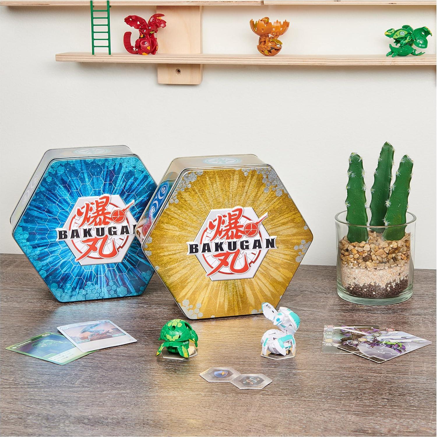 Bakugan Baku-Tin, Premium Collector’s Storage Tin with 2 Mystery (Style May Vary), Kids Toys for Boys Aged 6 and Up