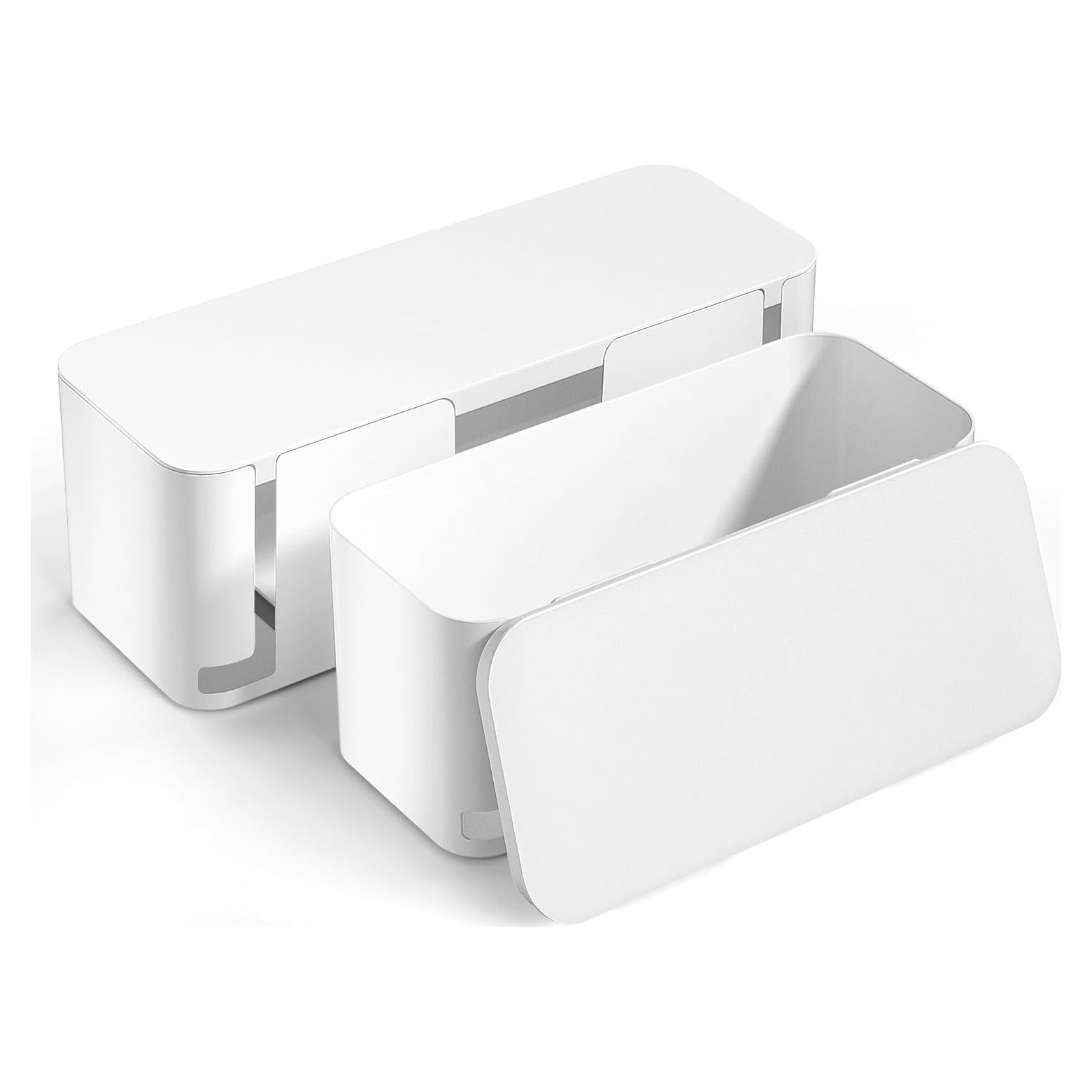 YECAYE Caja Organizadora de Cables 2 Piezas Blanca