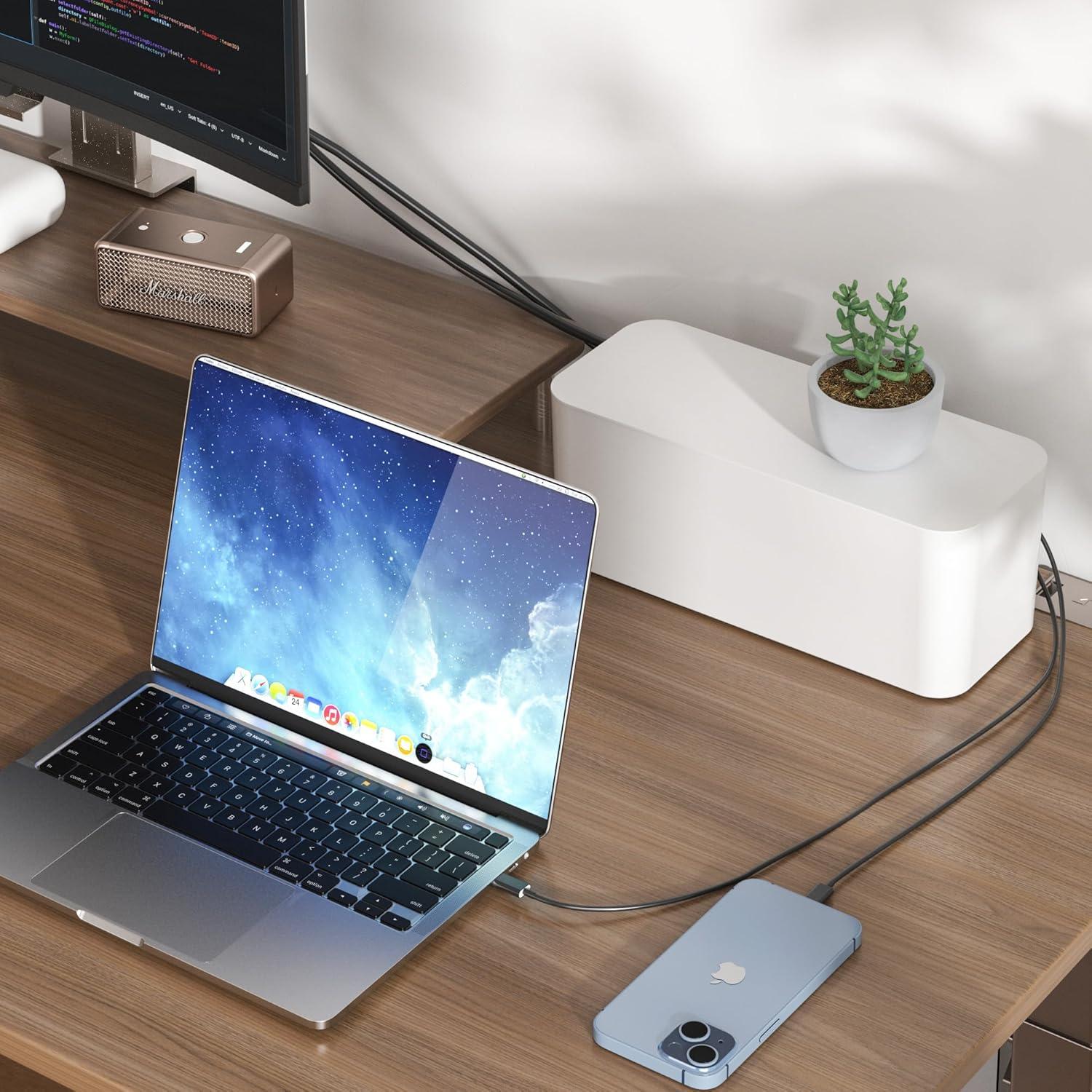 YECAYE Caja Organizadora de Cables 2 Piezas Blanca