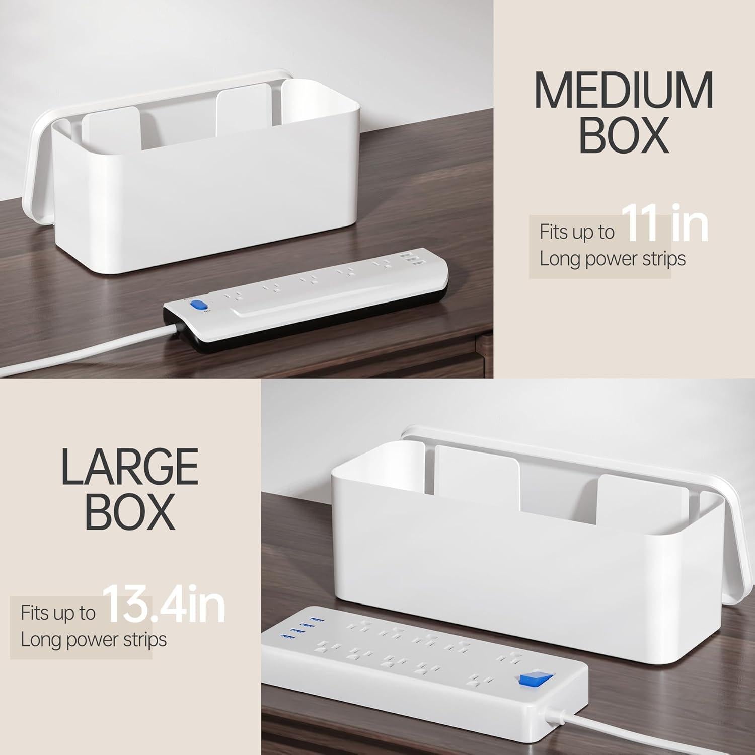 YECAYE Caja Organizadora de Cables 2 Piezas Blanca