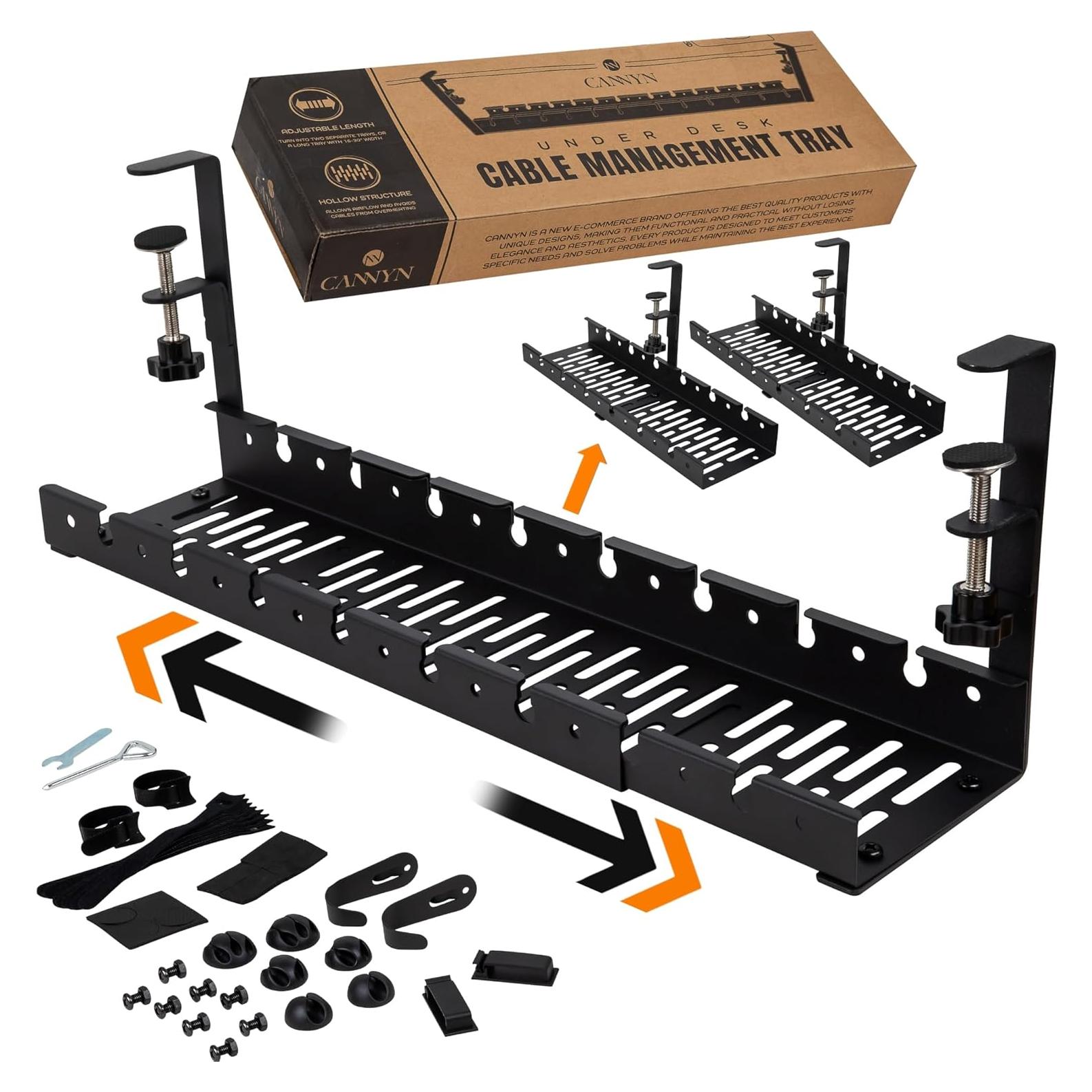 Bandeja de Gestión de Cables CANNYN 40.64 a 78.74 cm - Negro