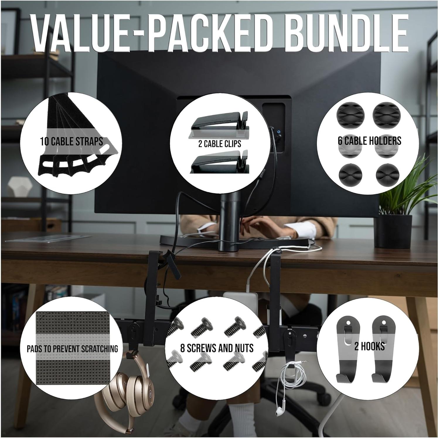 Bandeja de Gestión de Cables CANNYN 40.64 a 78.74 cm - Negro