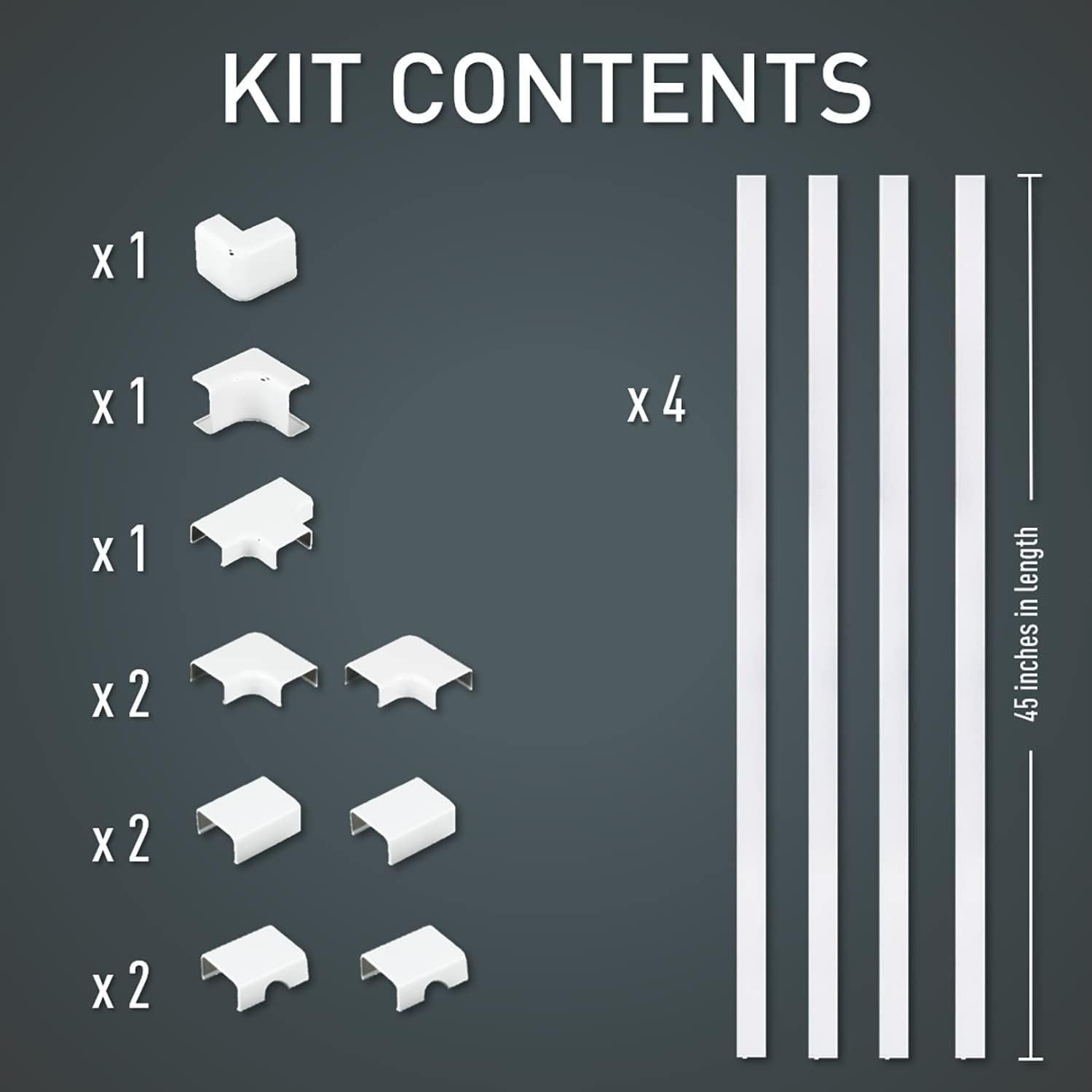 Kit Organizador de Cables Legrand Wiremold C310 11 Piezas Blanco