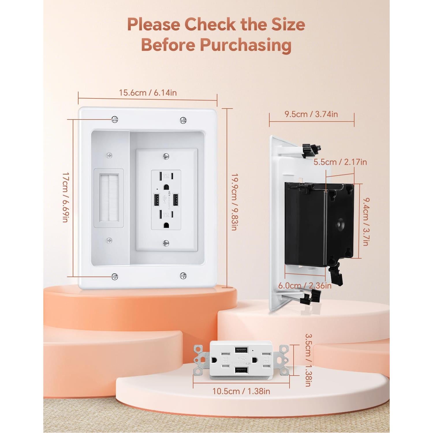 Kit de Gestión de Cables ZEXMTE para TV en Pared Blanco