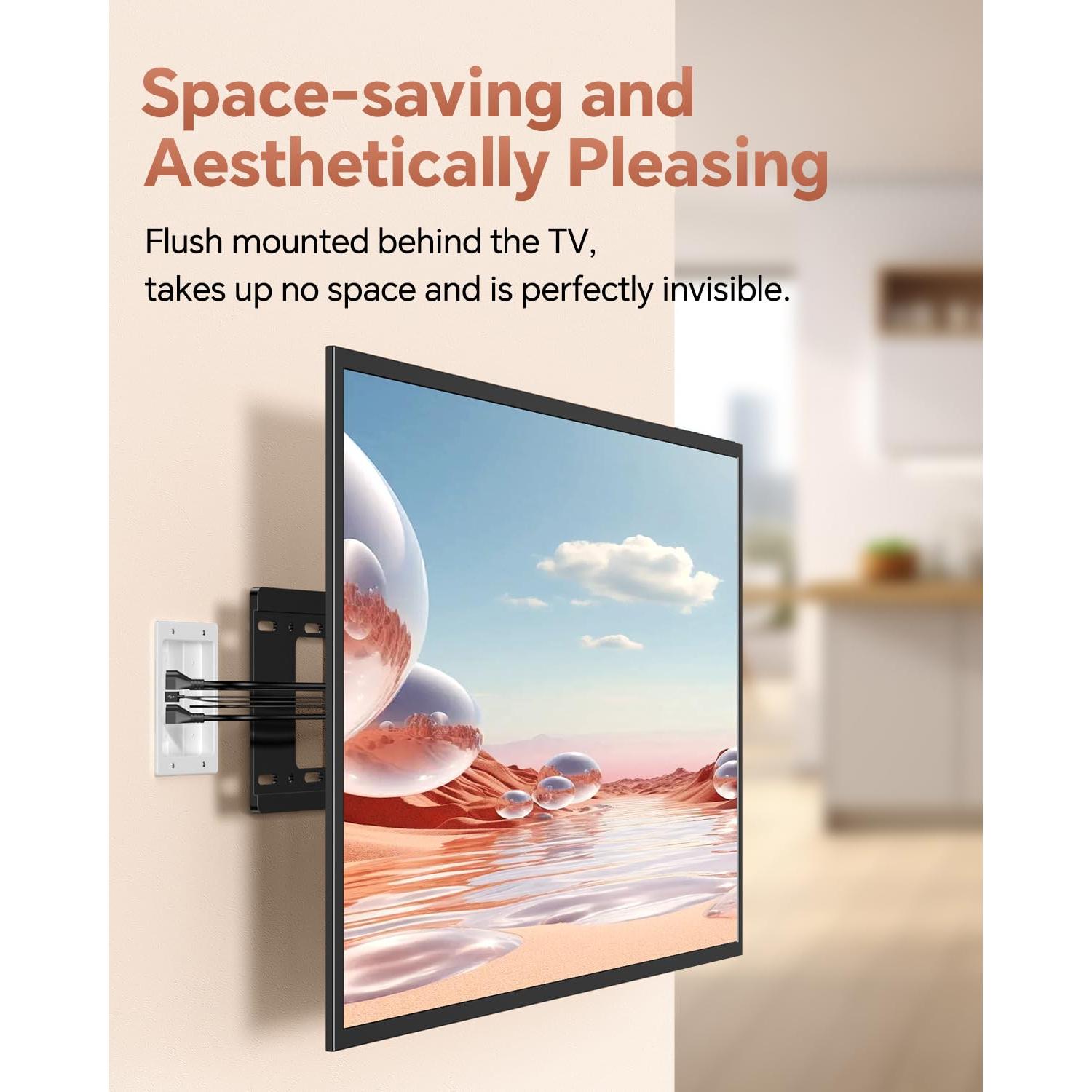 Kit de Gestión de Cables ZEXMTE para TV en Pared Blanco