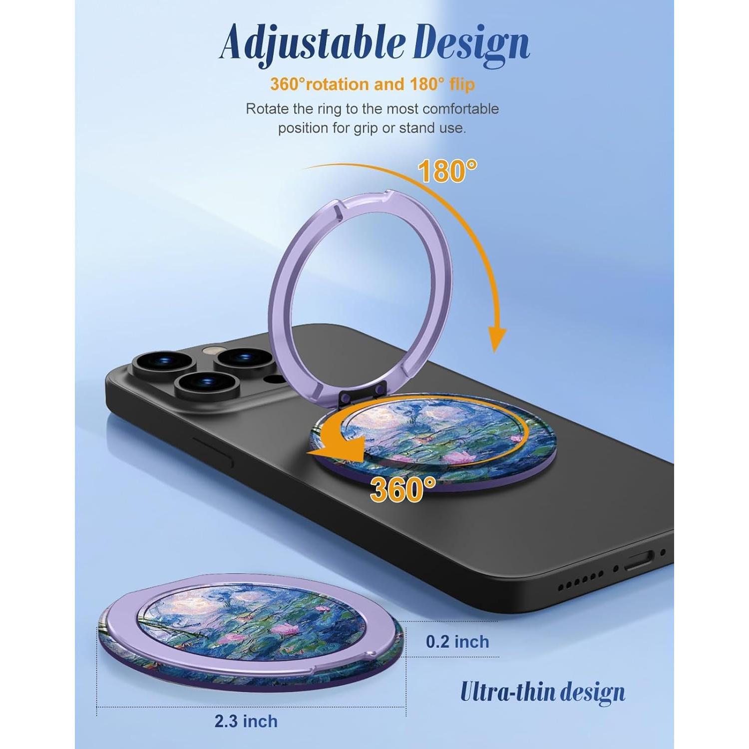 Soporte de Anillo Magnético Toycamp - Púrpura 360° Ajustable