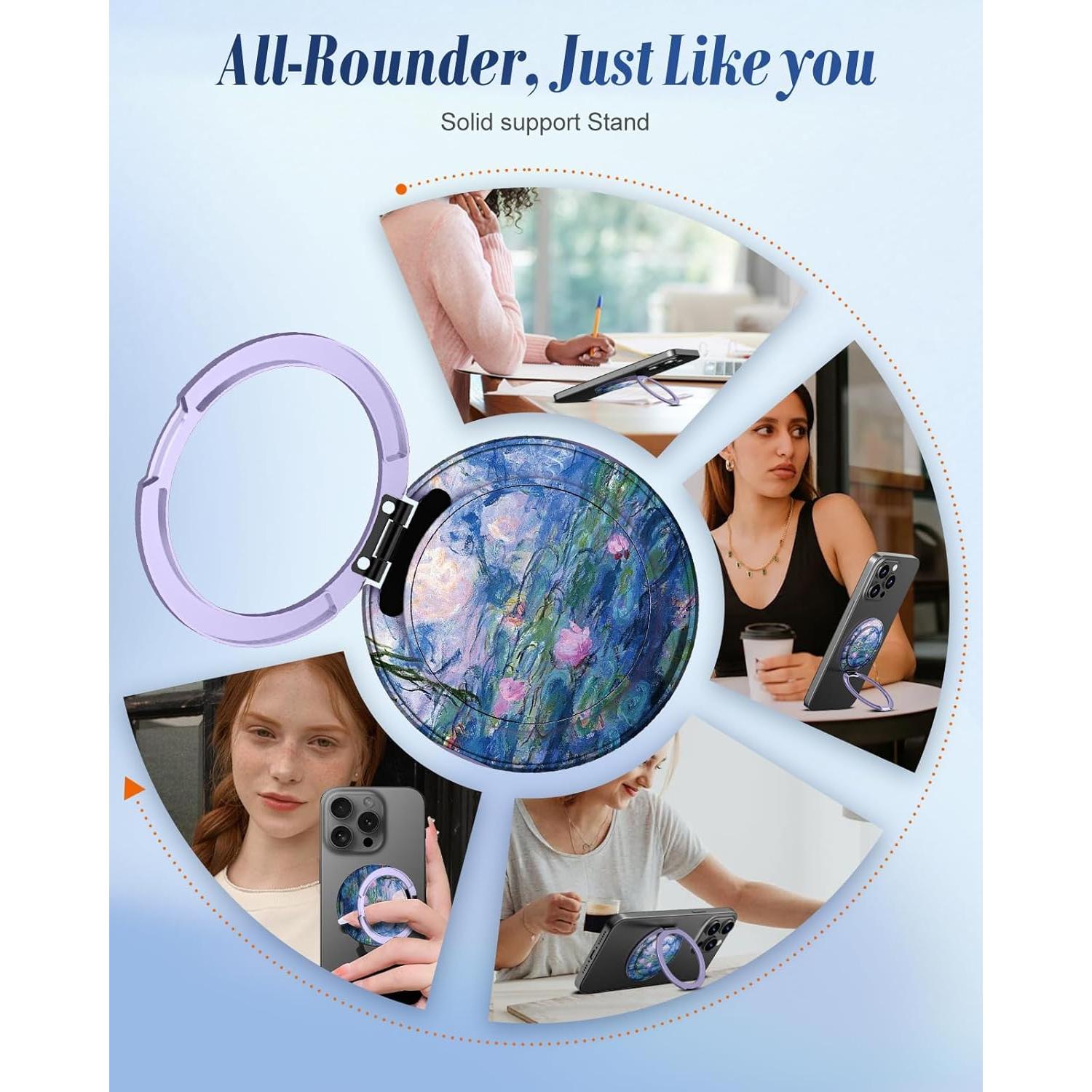 Soporte de Anillo Magnético Toycamp - Púrpura 360° Ajustable