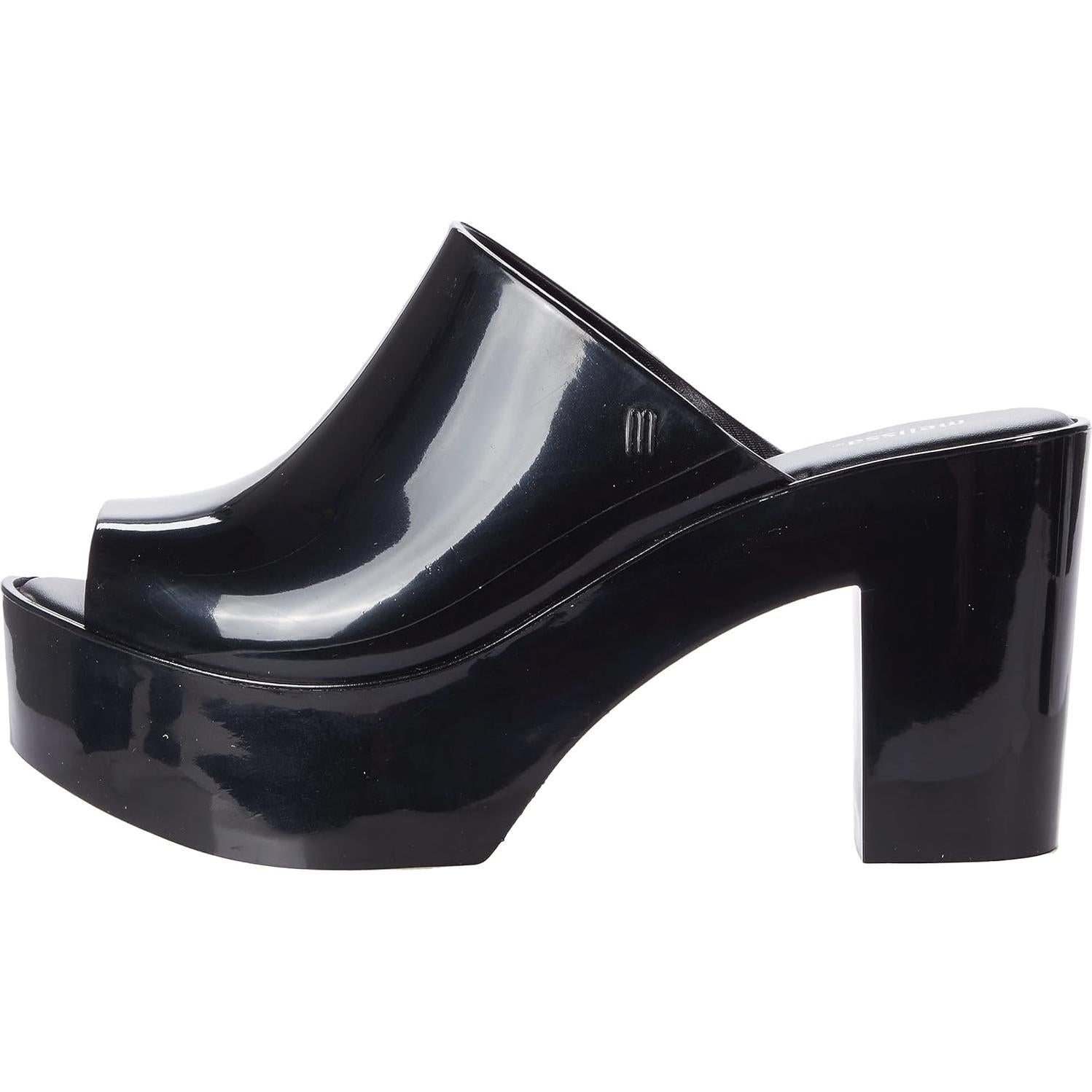 Mule Melissa 32233 Negro Tacón Grueso Vegano 30x27cm