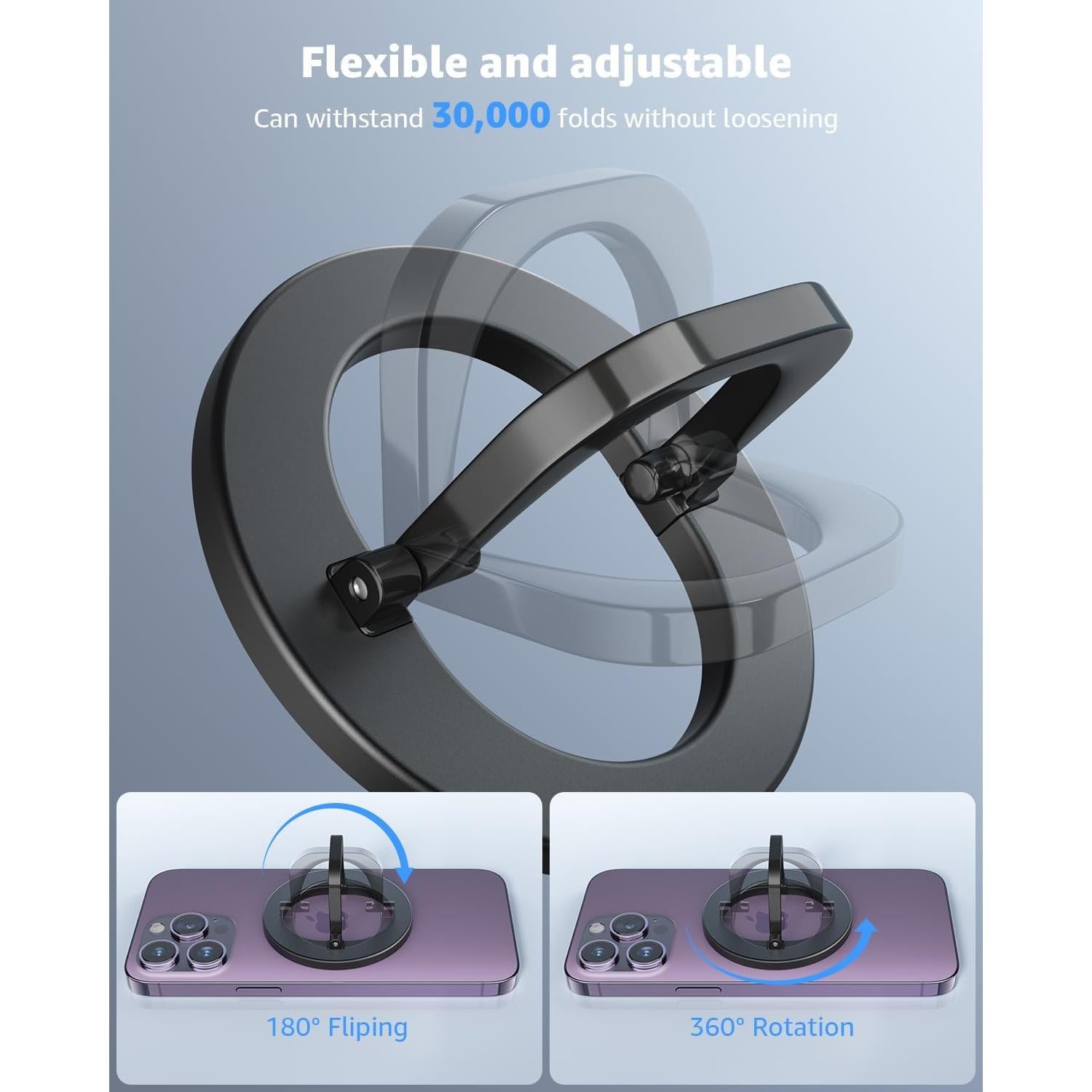 Soporte de Teléfono MagSafe SUPERONE Negro Ajustable 4 en 1