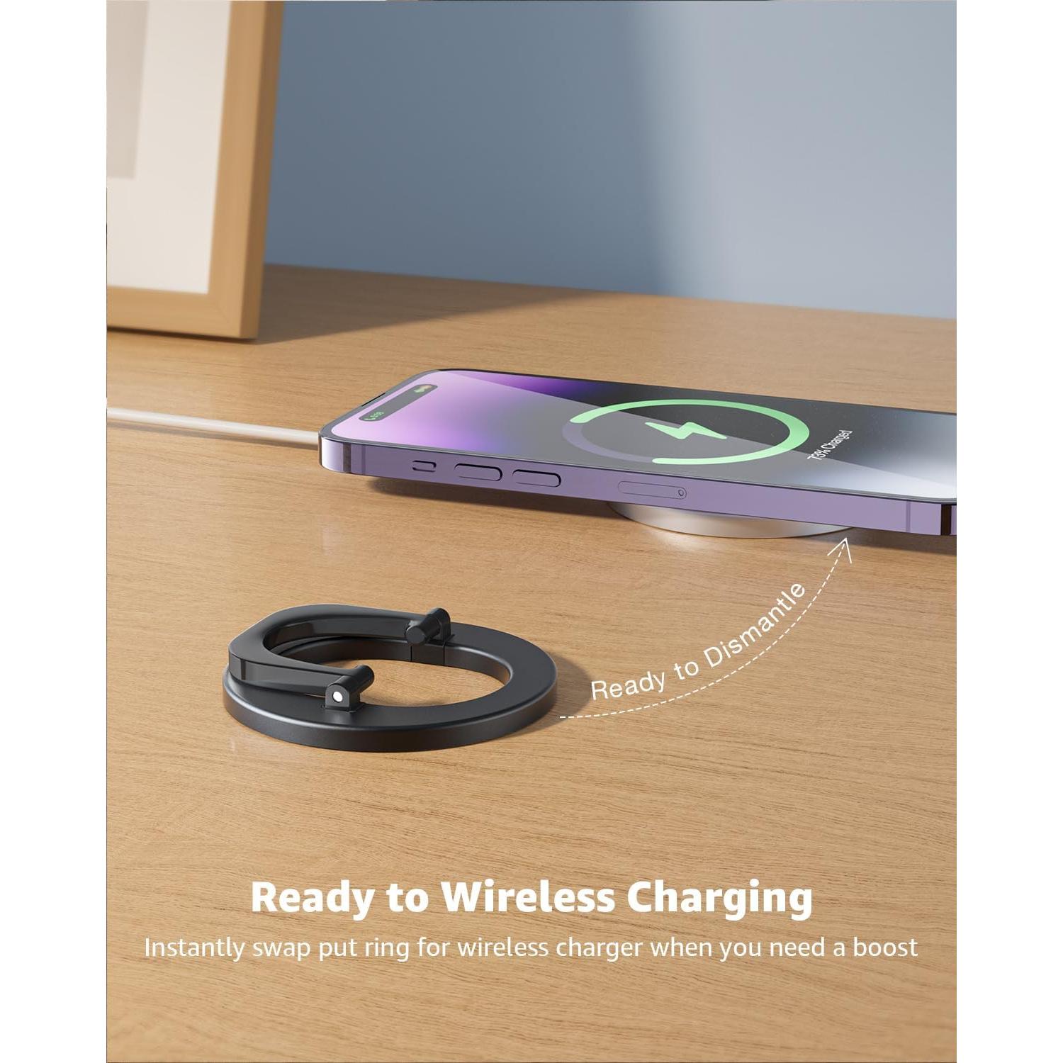 Soporte de Teléfono MagSafe SUPERONE Negro Ajustable 4 en 1