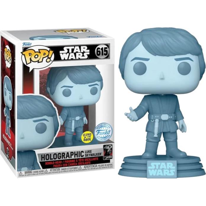 Figura de Vinilo Funko POP! Luke Skywalker Holográfico 40 Años
