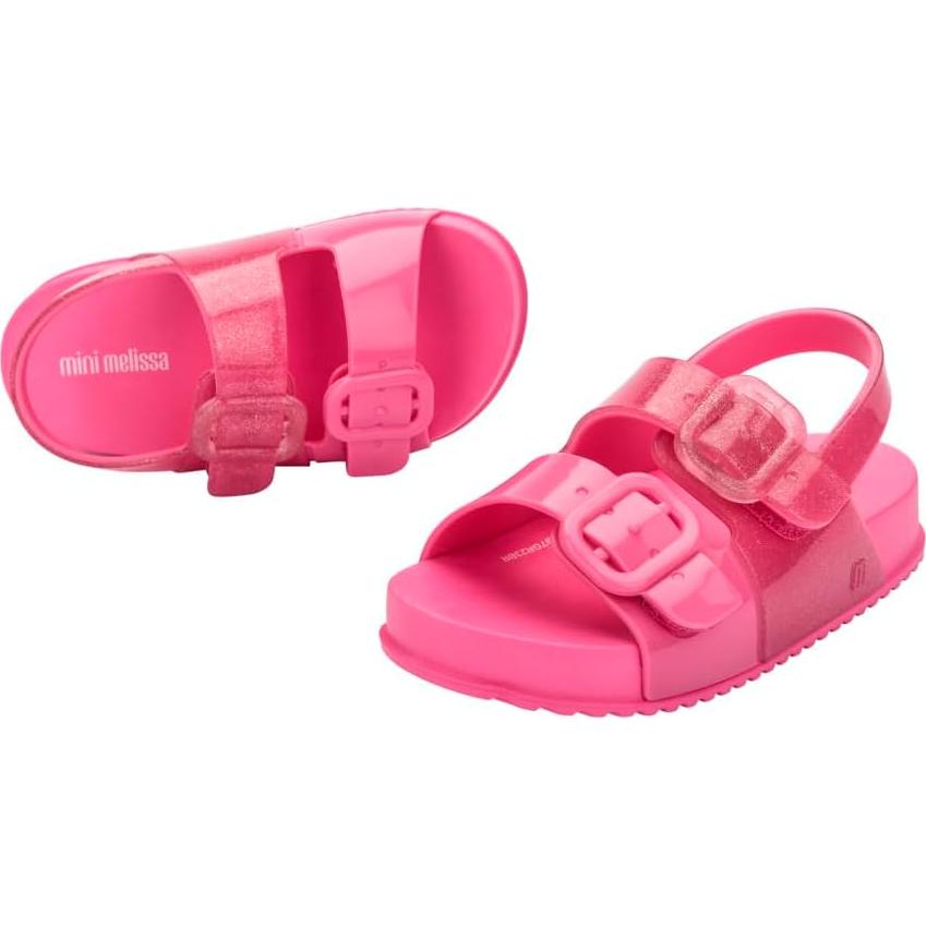 Sandalias Mini Melissa para Niños 12 Rosa Brillo Ajustables