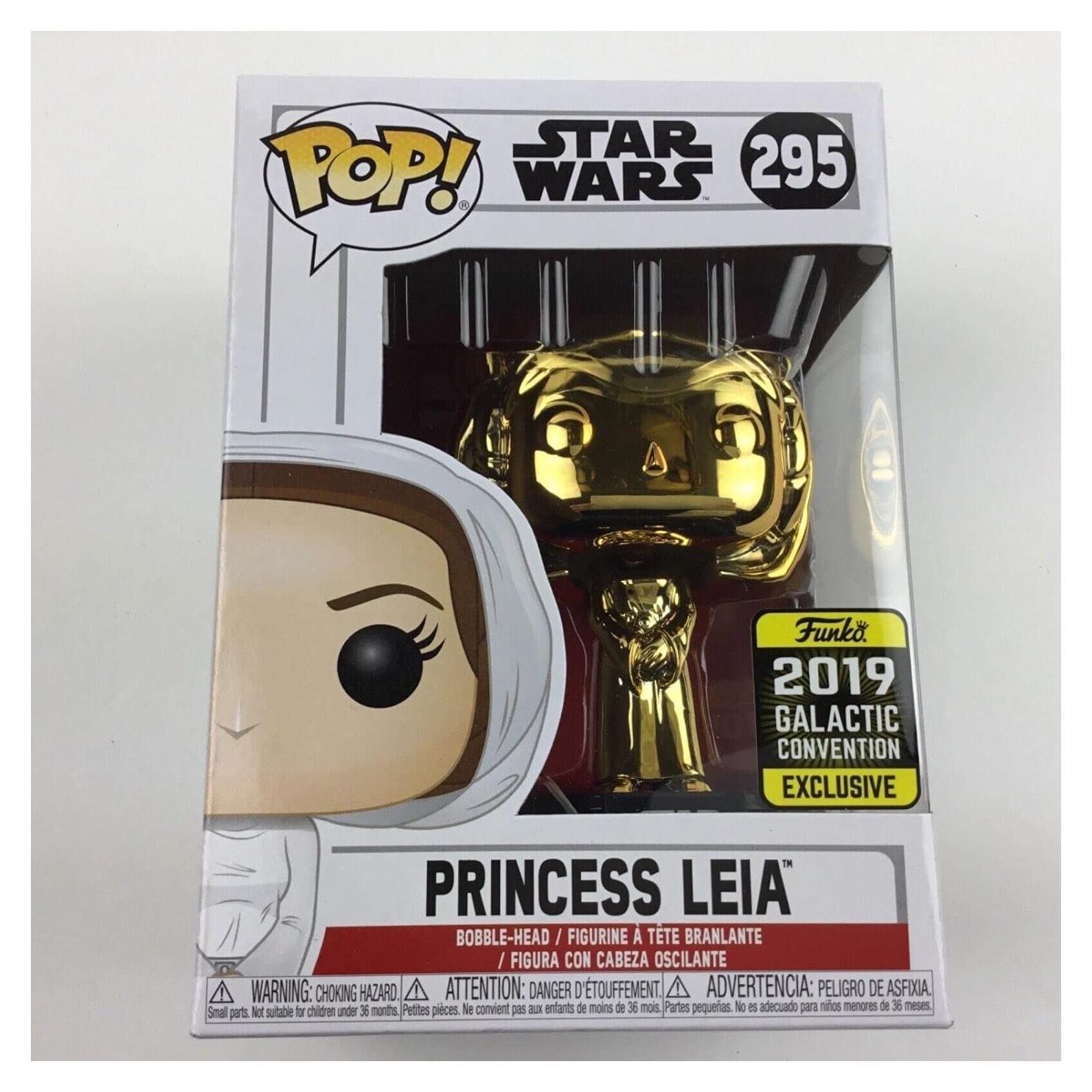 Figura POP! Funko Star Wars Princesa Leia Cromo Dorado #295