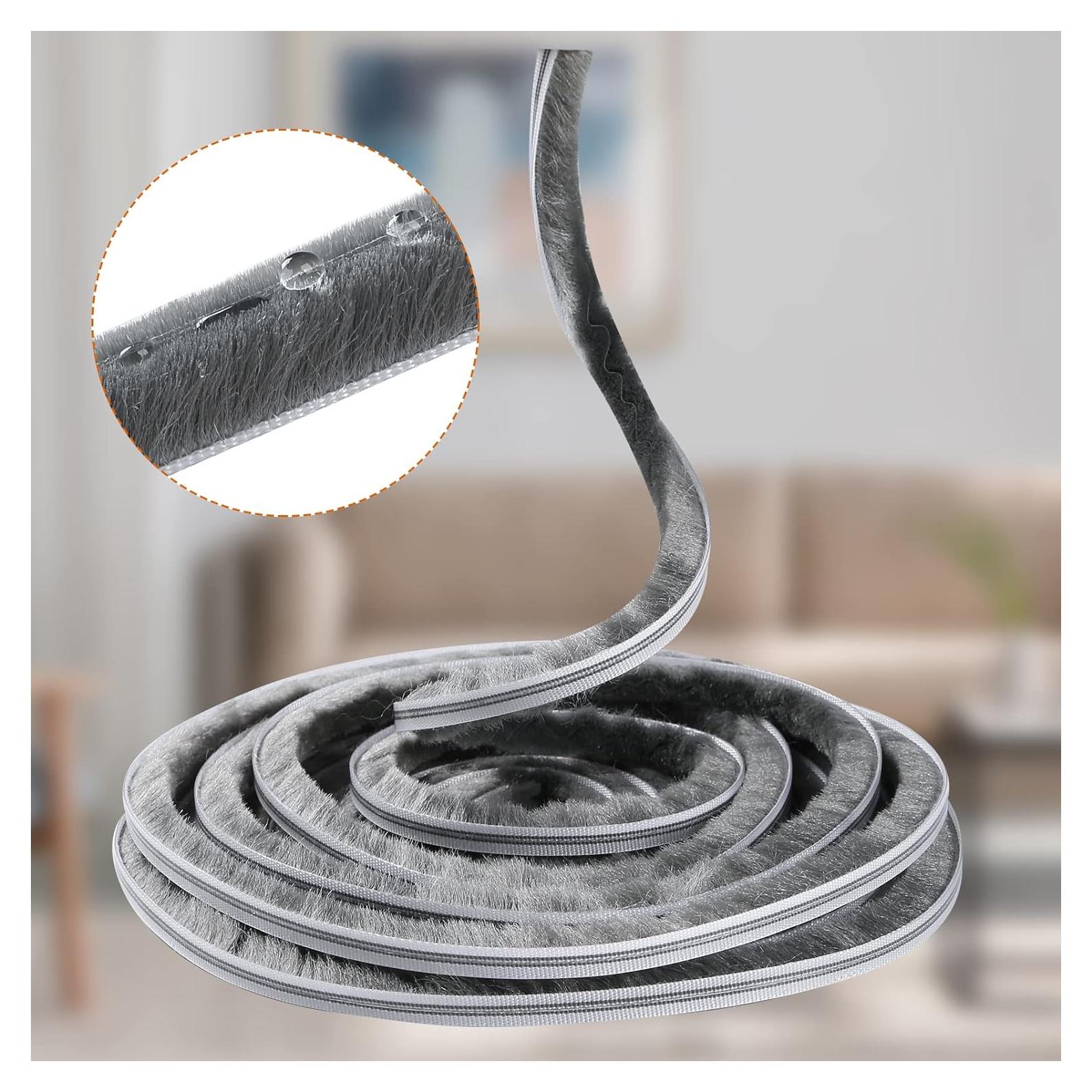 Burlete de Cepillo Hokmly 5m Gris 5mm x 6mm Aislante Puertas