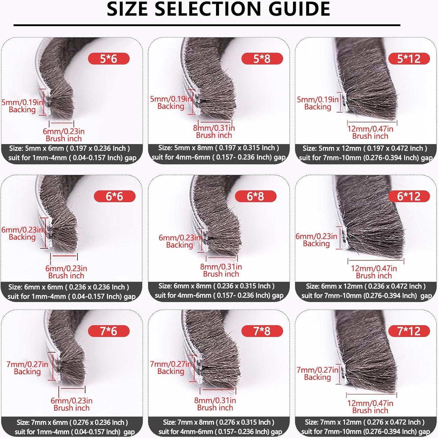 Burlete de Cepillo Hokmly 5m Gris 5mm x 6mm Aislante Puertas