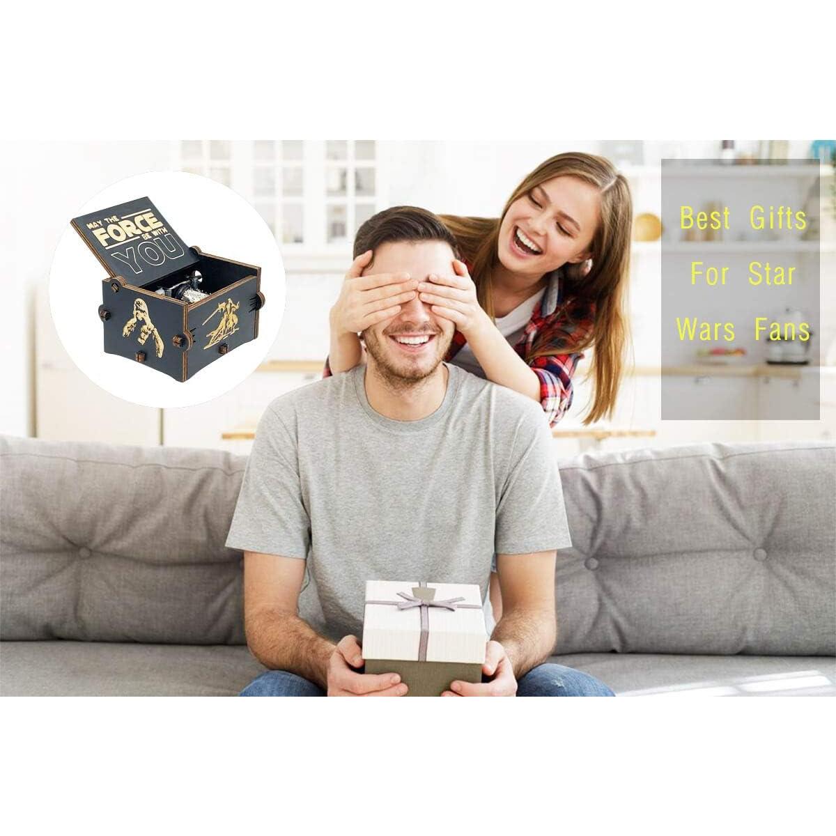 Caja de Música de Manivela MAD DI Star Wars Madera Negra