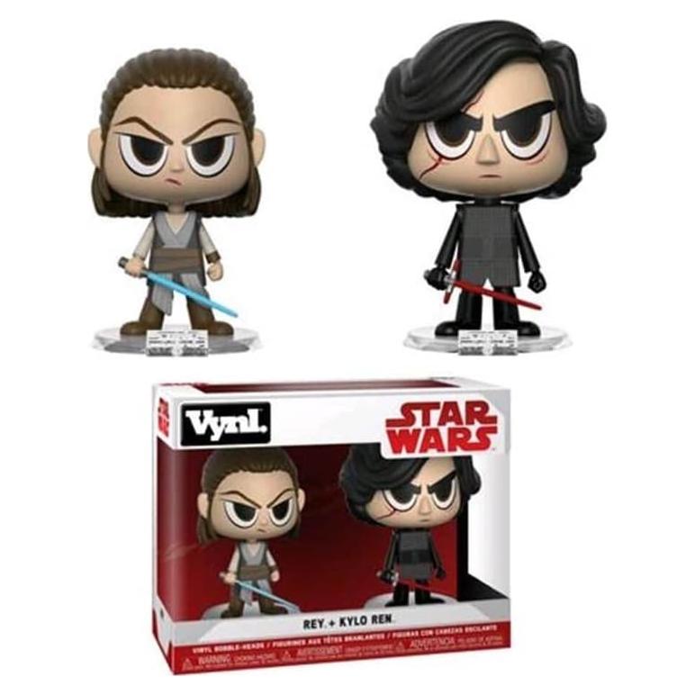 Figuras Coleccionables Funko Vynl Star Wars Rey y Kylo Ren 9.5 cm