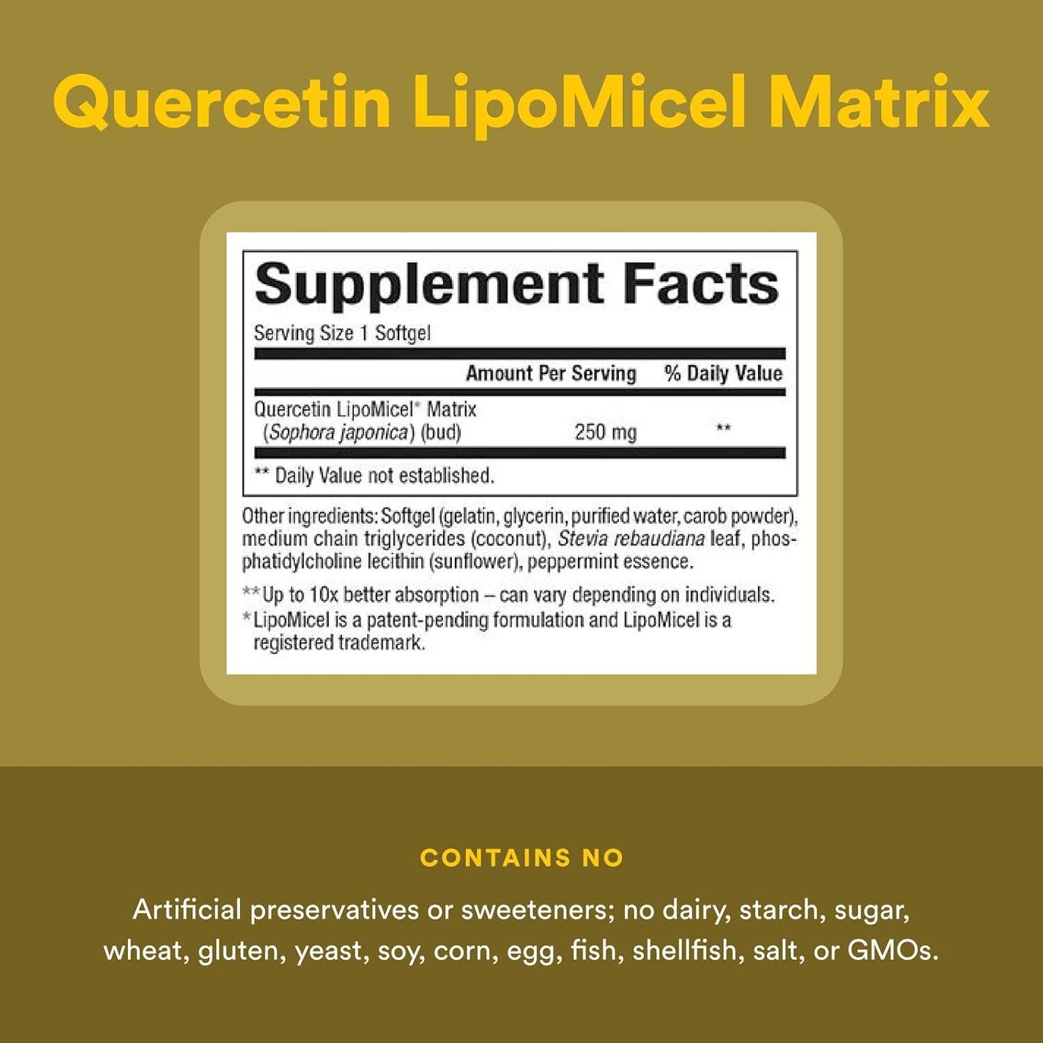 Quercetina LipoMicel Factores Naturales 30 Gelatinas Blandas