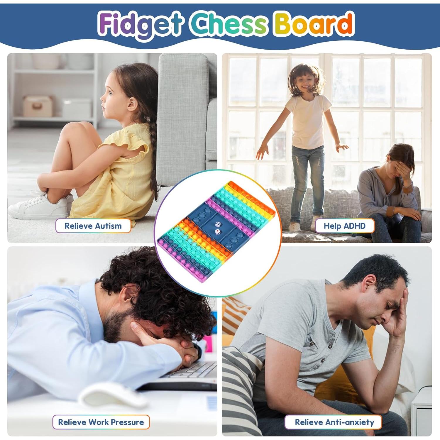 Juego Antiestrés Pop GOHEYI Tablero Ajedrez 32.7x20.6cm