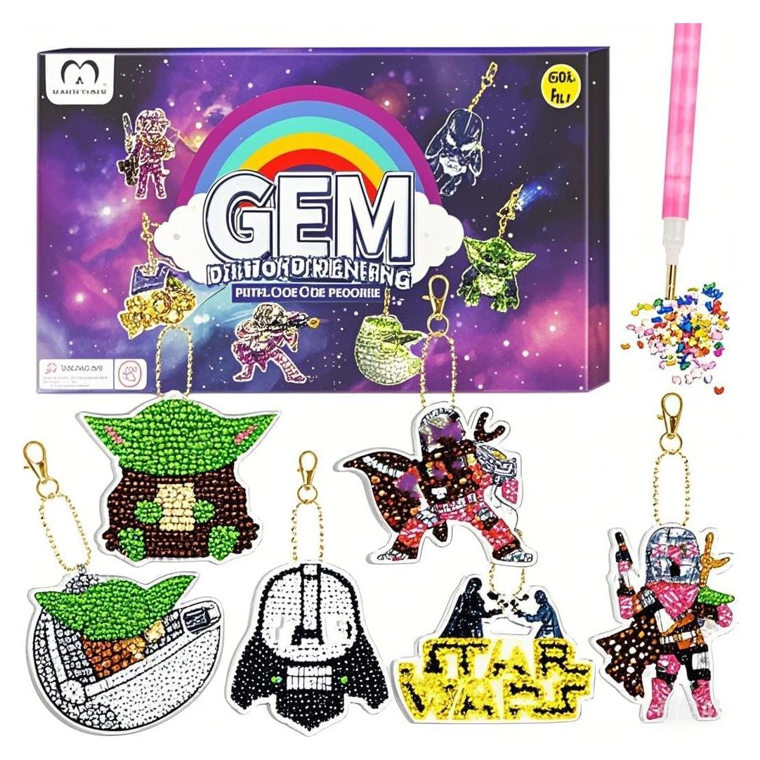 Kit de Pintura de Diamante MATHARAGO 6 Llaveros para Niños