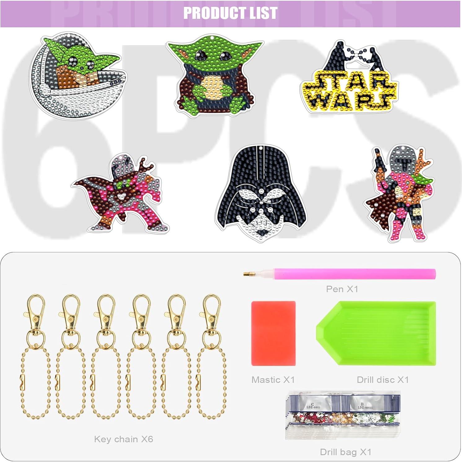 Kit de Pintura de Diamante MATHARAGO 6 Llaveros para Niños