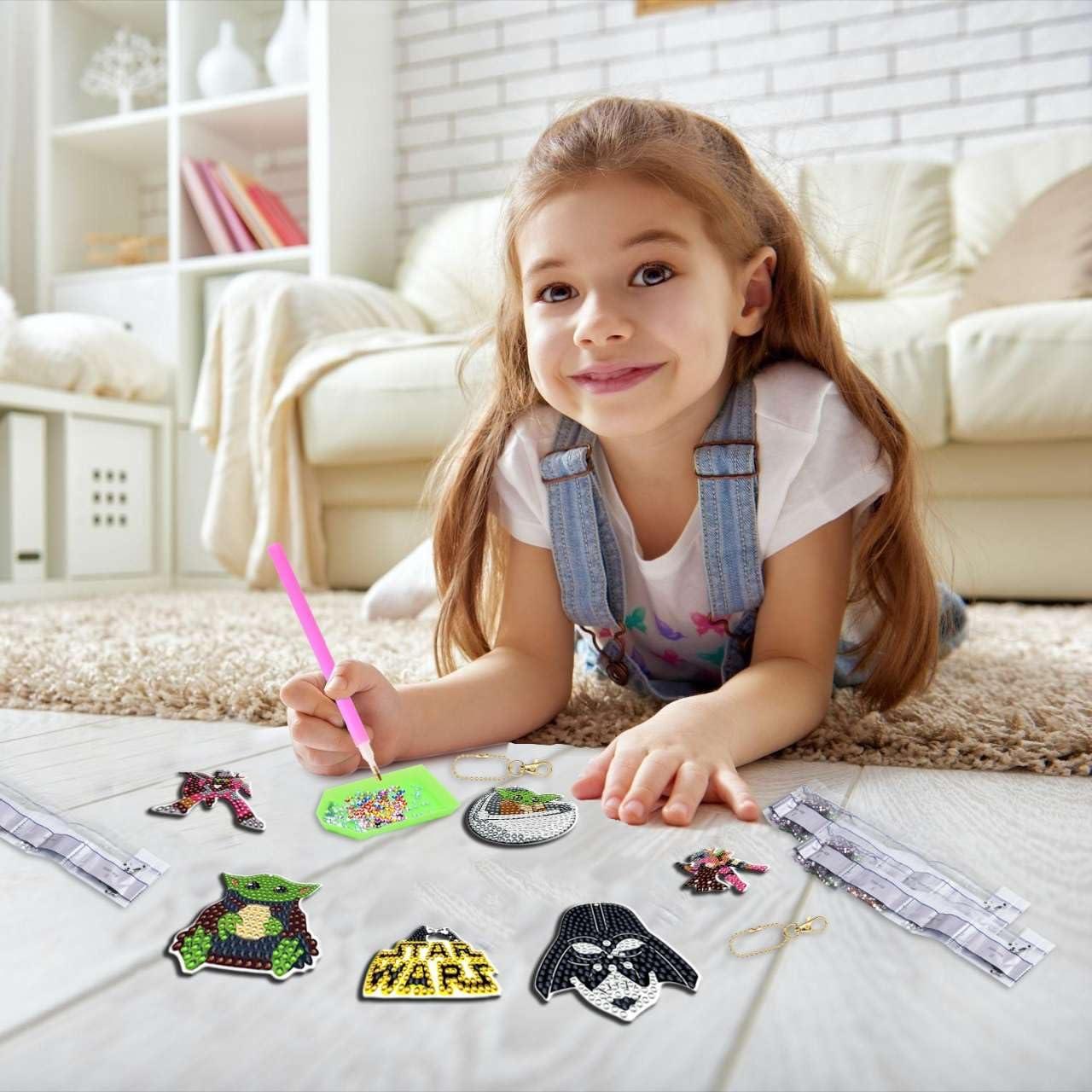 Kit de Pintura de Diamante MATHARAGO 6 Llaveros para Niños