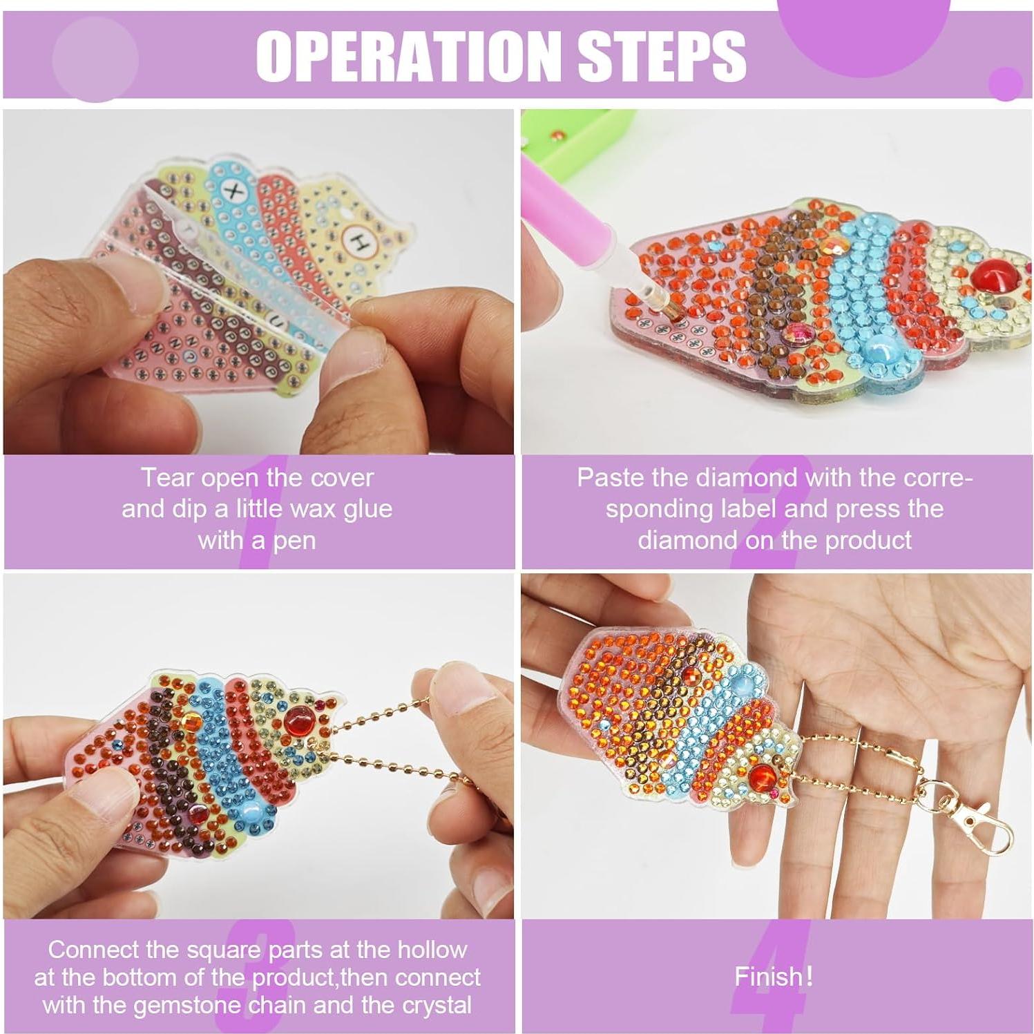 Kit de Pintura de Diamante MATHARAGO 6 Llaveros para Niños