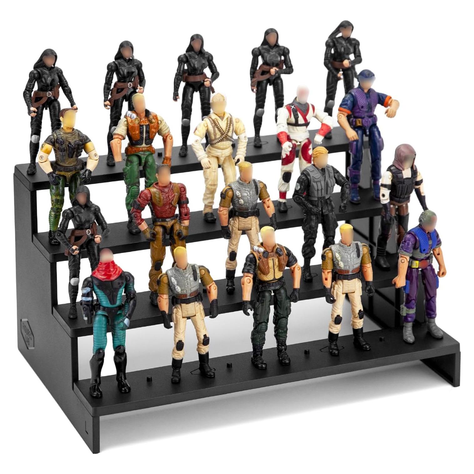 Estante de exhibición DisplayMore para figuras 3.75" negro