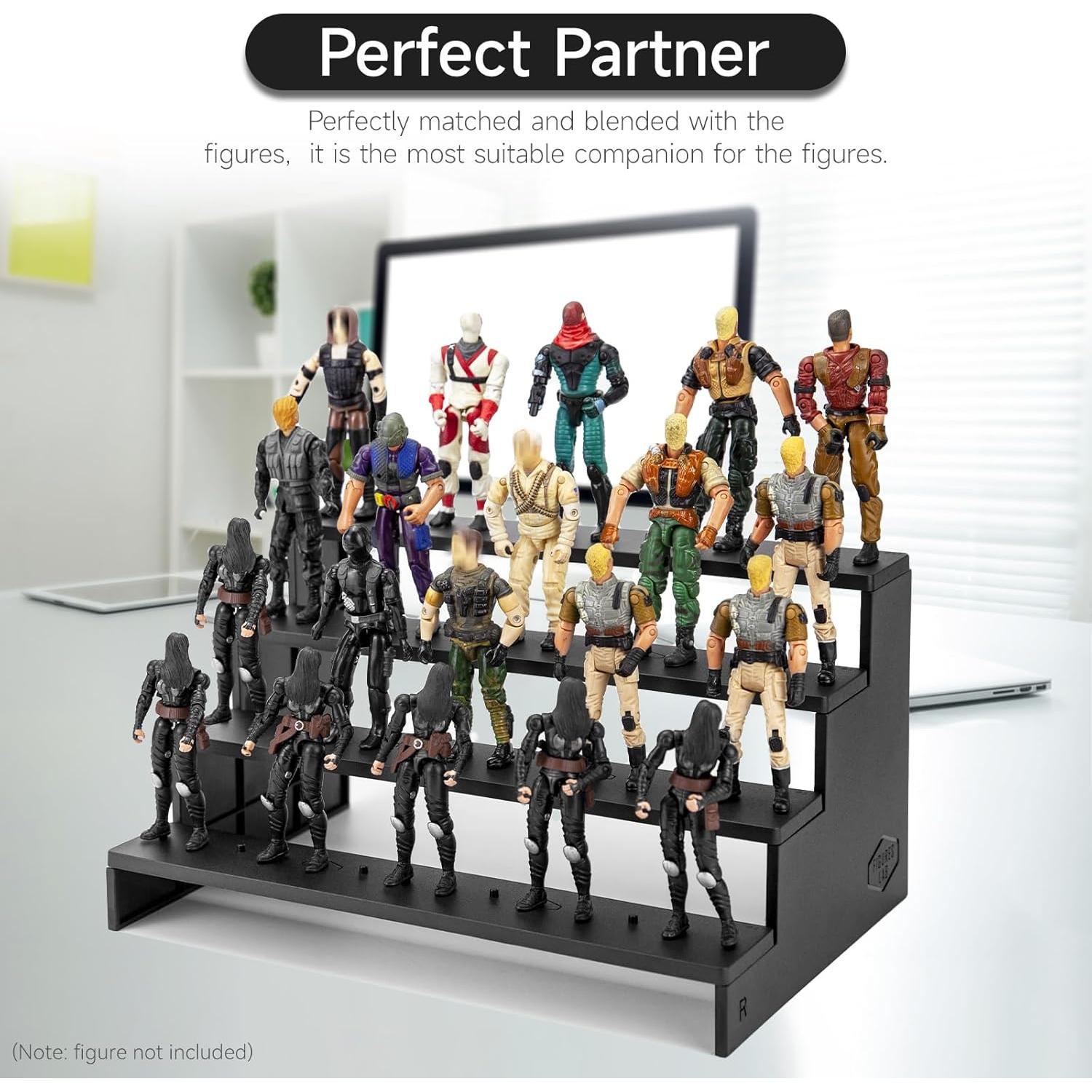 Estante de exhibición DisplayMore para figuras 3.75" negro