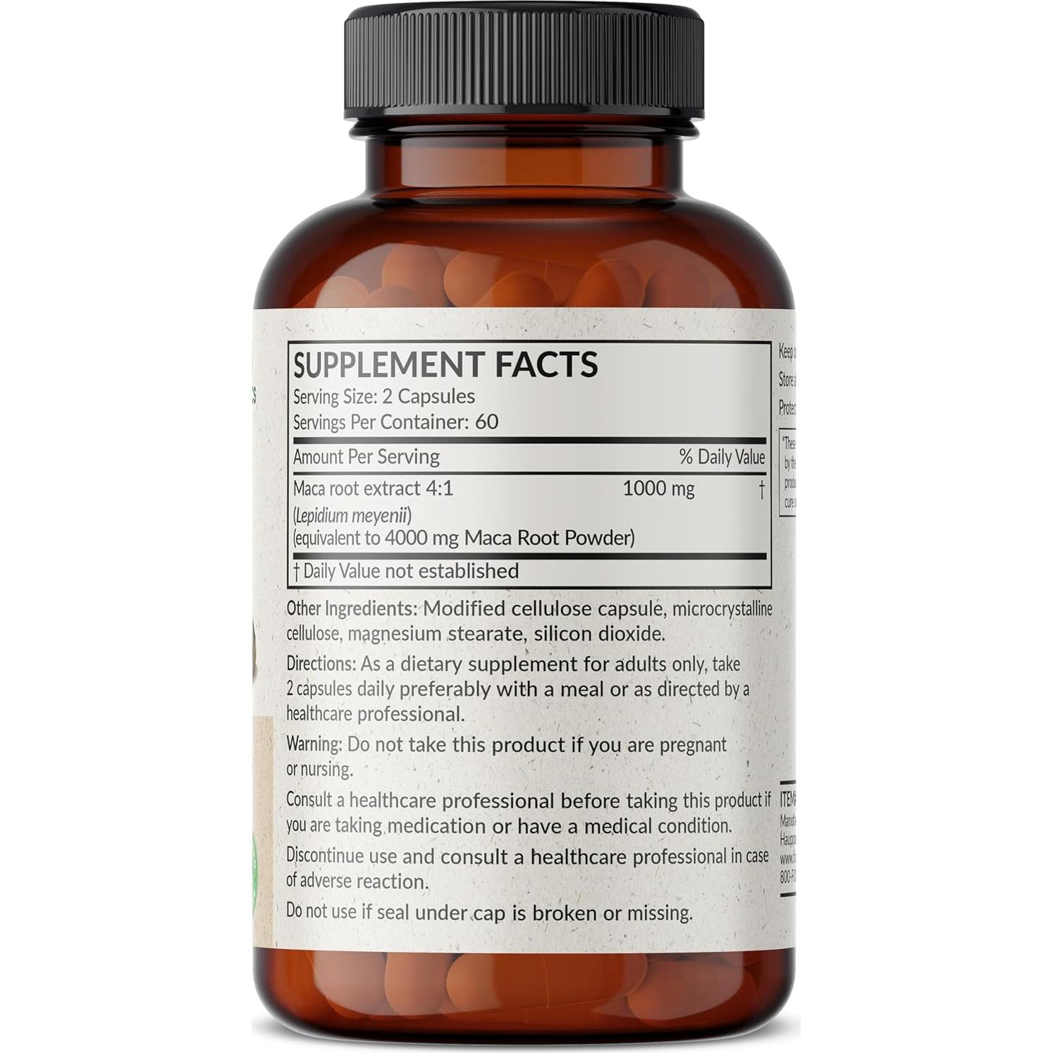 Raíz de Maca Extra Fuerte Futurebiotics 4000mg 120 Cápsulas