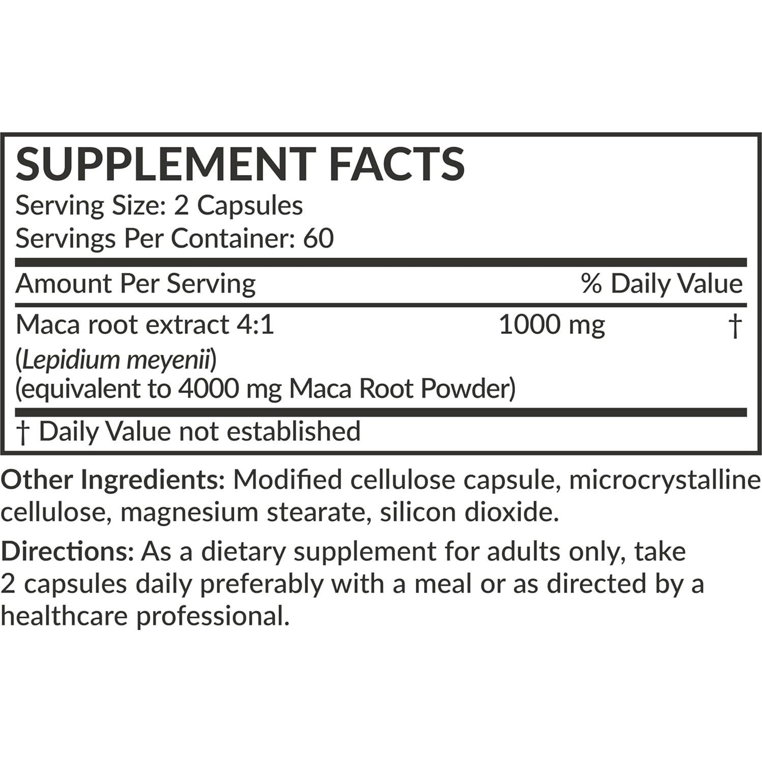 Raíz de Maca Extra Fuerte Futurebiotics 4000mg 120 Cápsulas