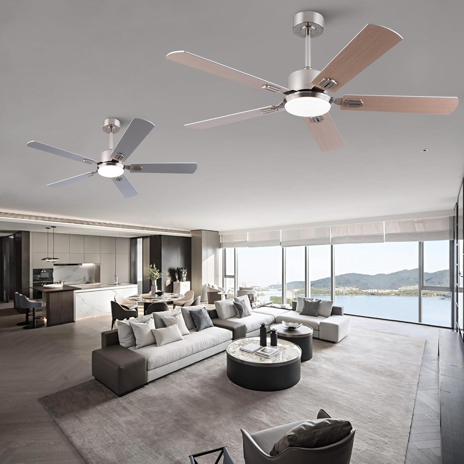 Ventilador de Techo KENSID 132 cm con Luz LED y Control Remoto