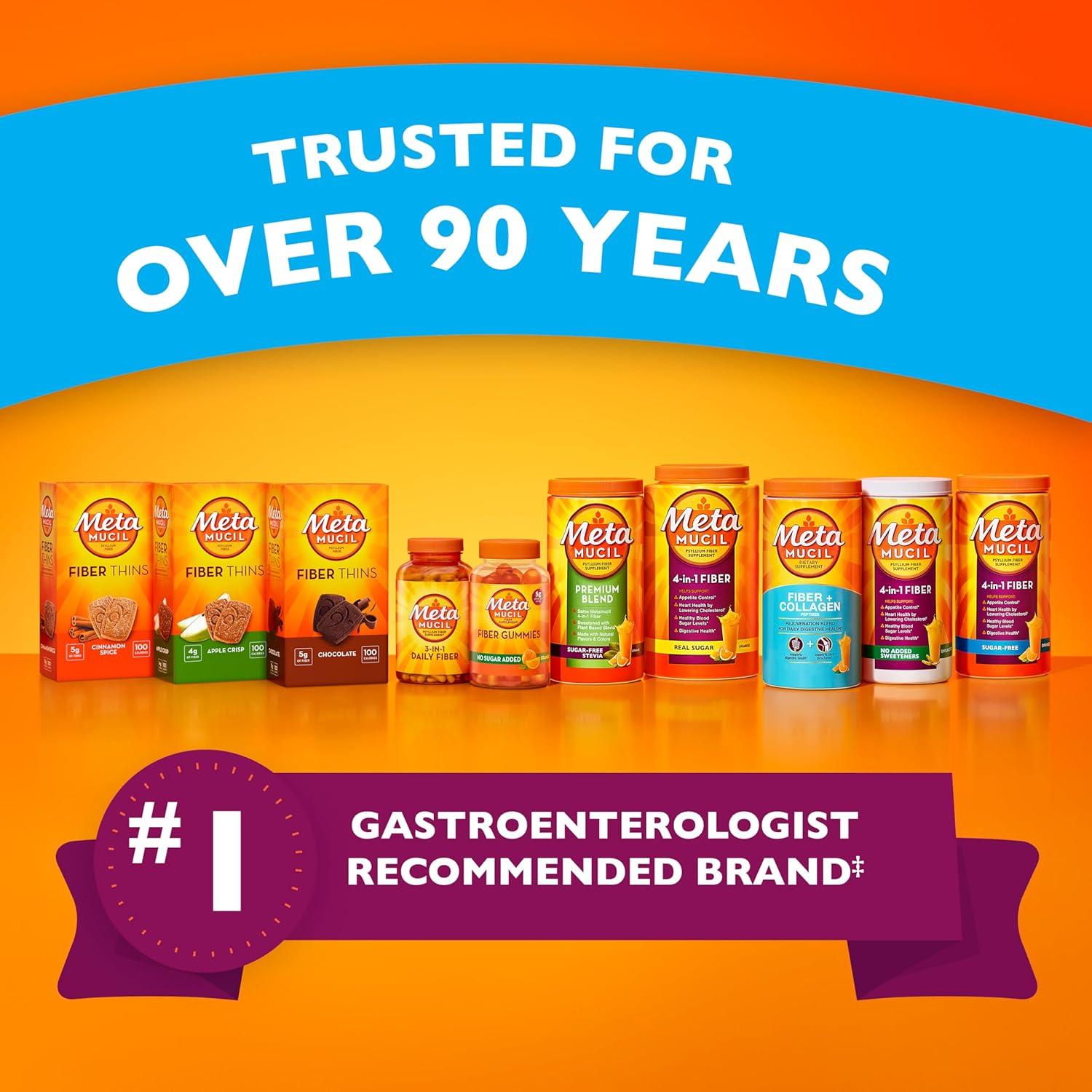 Metamucil Suplemento de Fibra 4-en-1 Naranja 1.366 kg