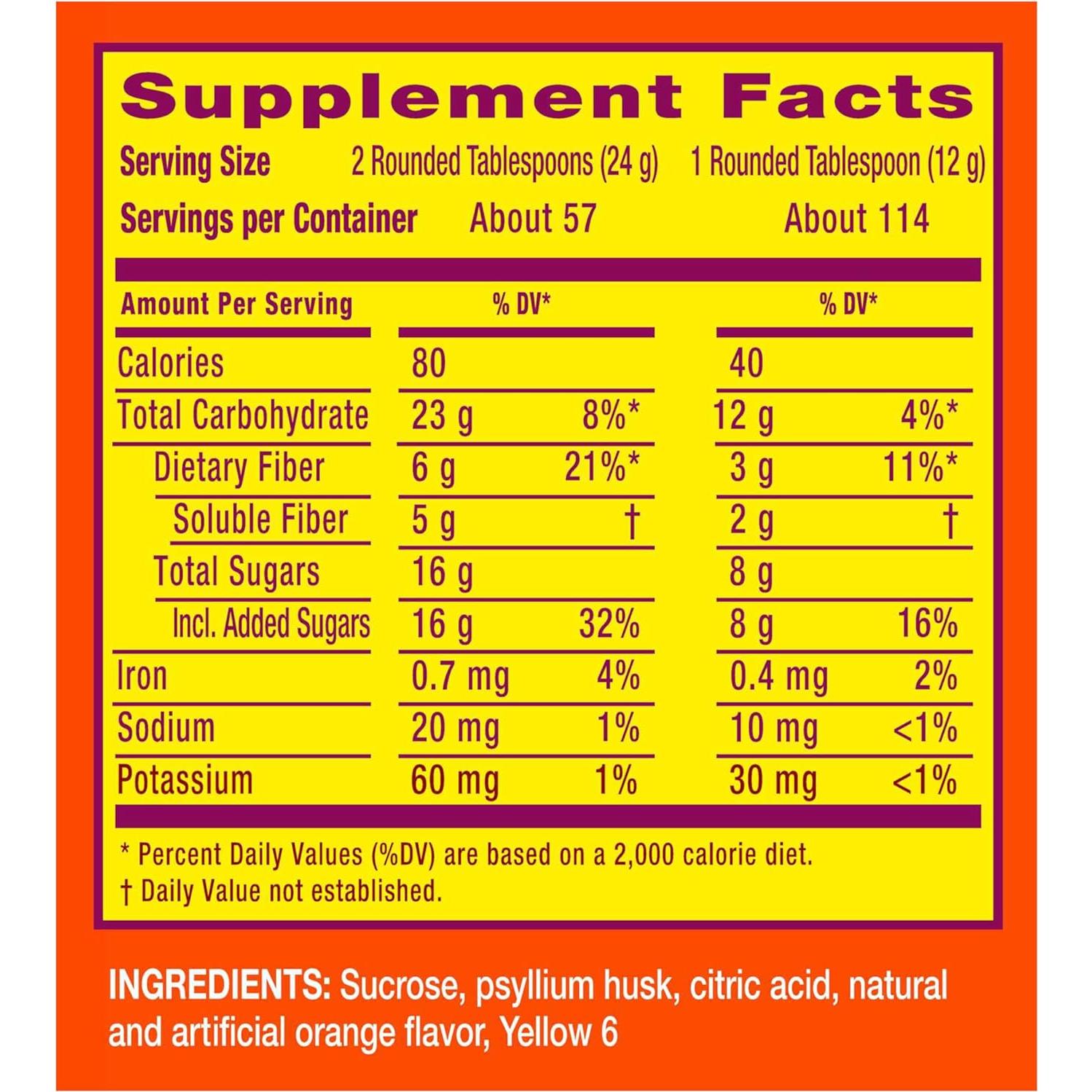 Metamucil Suplemento de Fibra 4-en-1 Naranja 1.366 kg